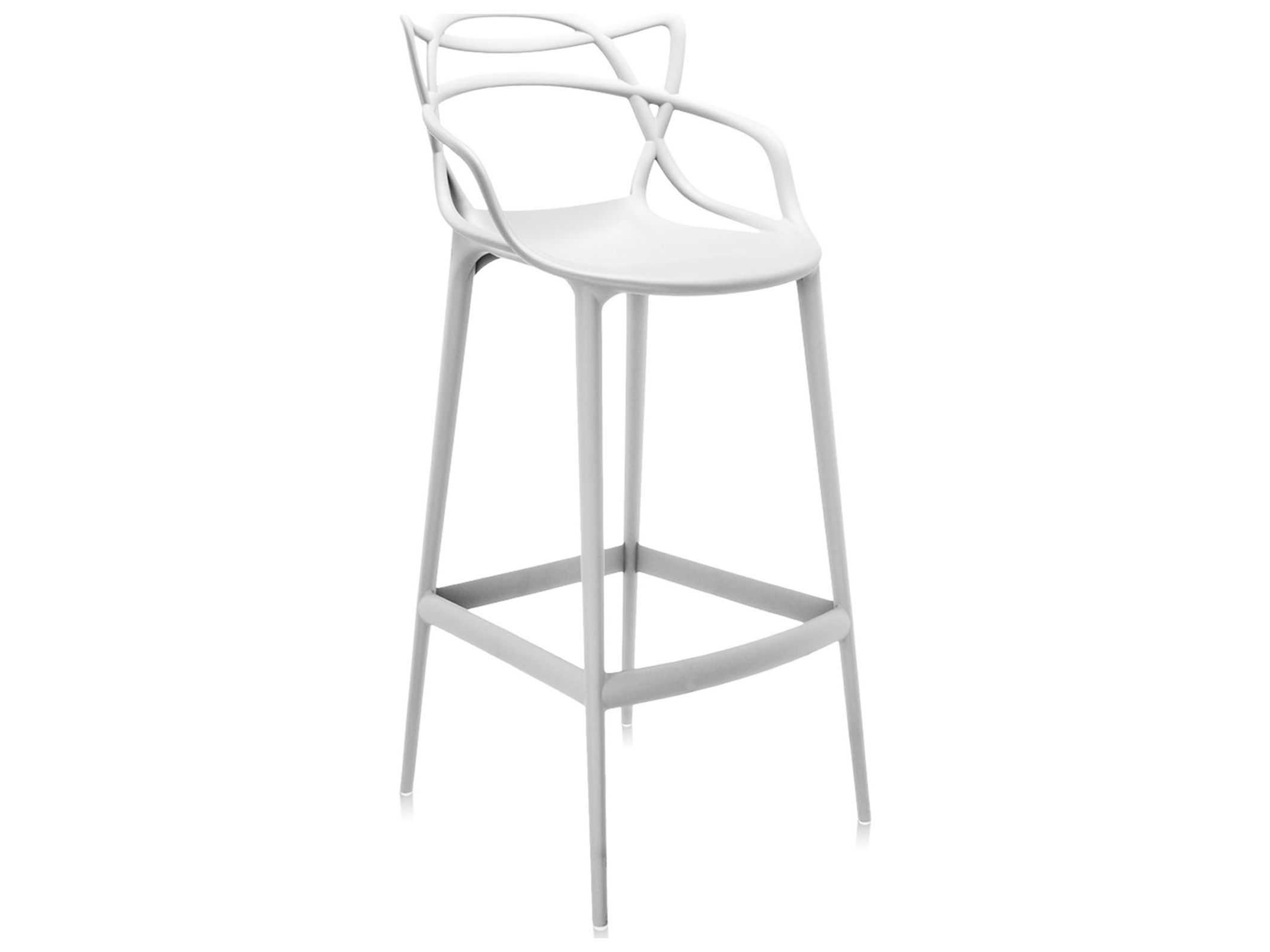 Kartell Outdoor Masters Opaque White Resin Bar Stool