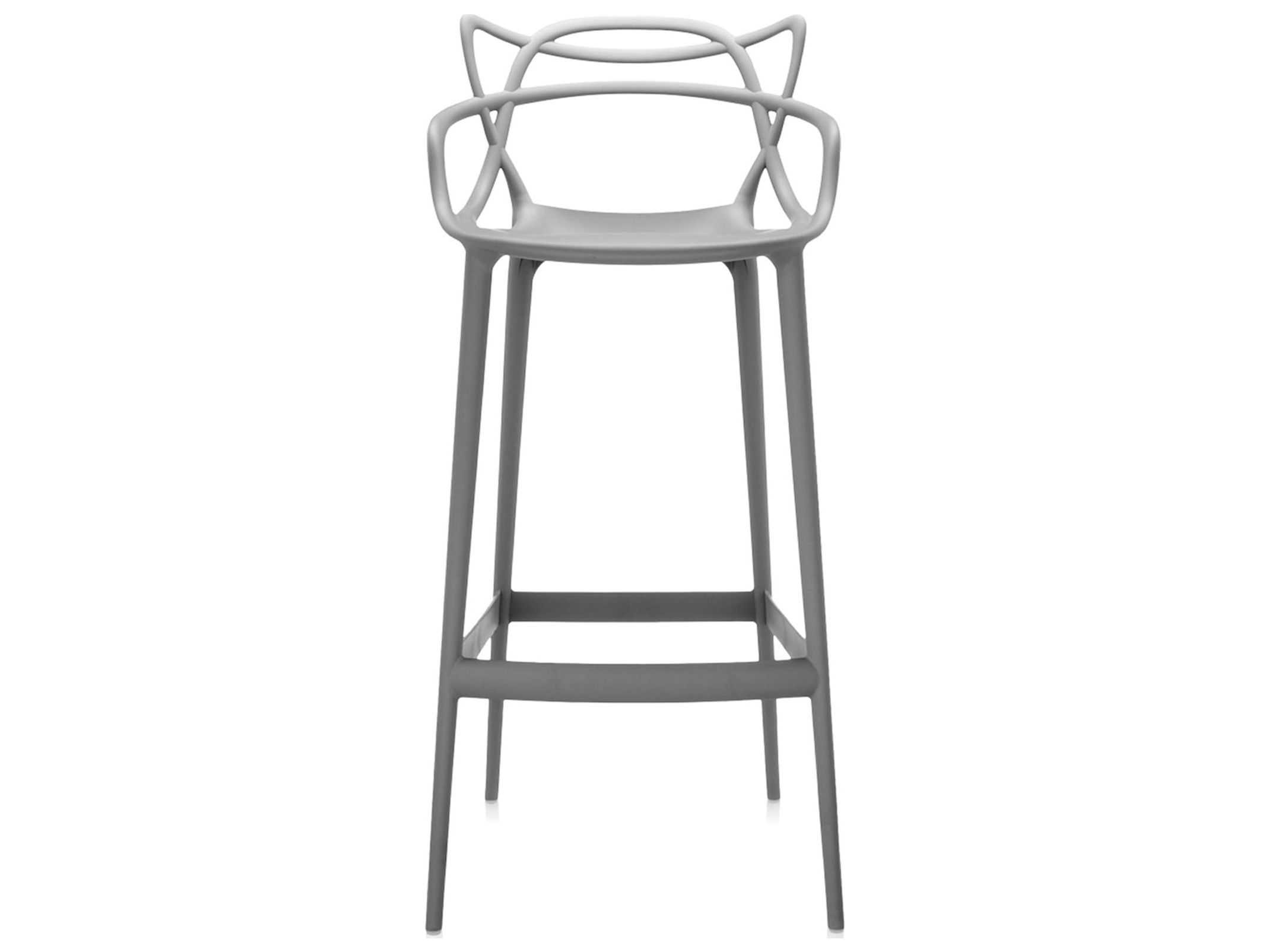 Kartell Outdoor Masters Opaque Grey Resin Bar Stool