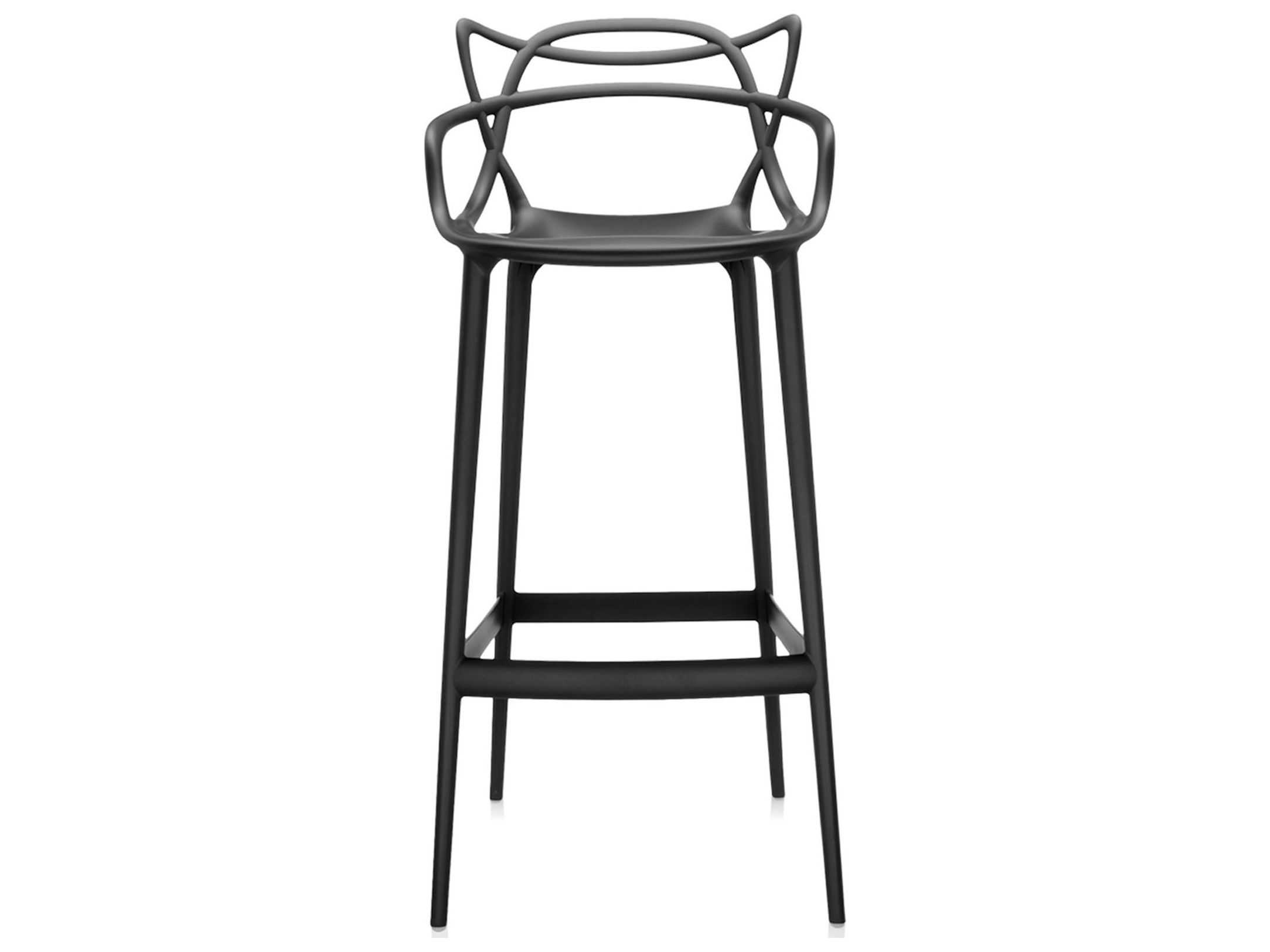 Kartell Outdoor Masters Opaque Black Resin Bar Stool