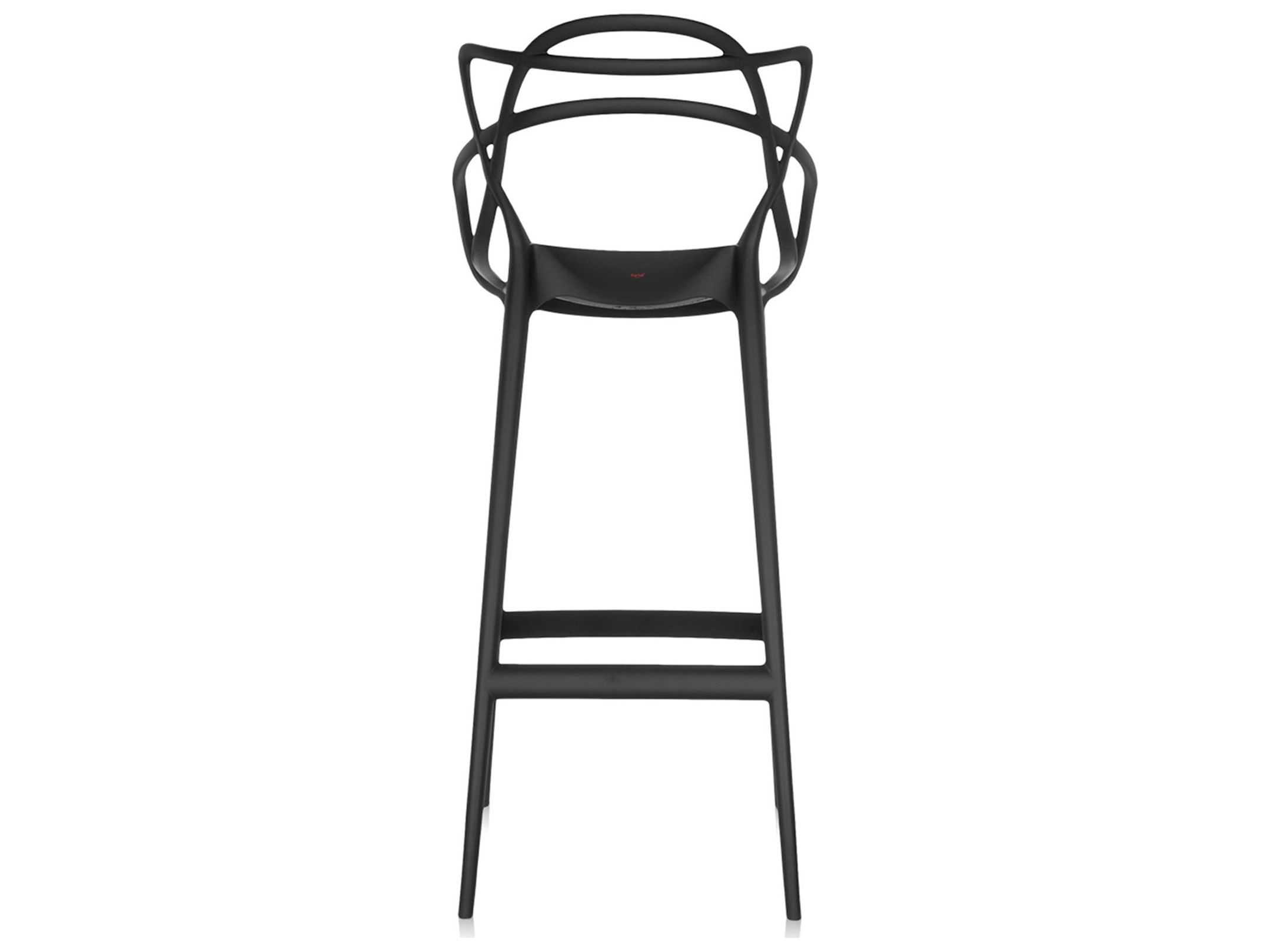 Kartell Outdoor Masters Opaque Black Resin Bar Stool