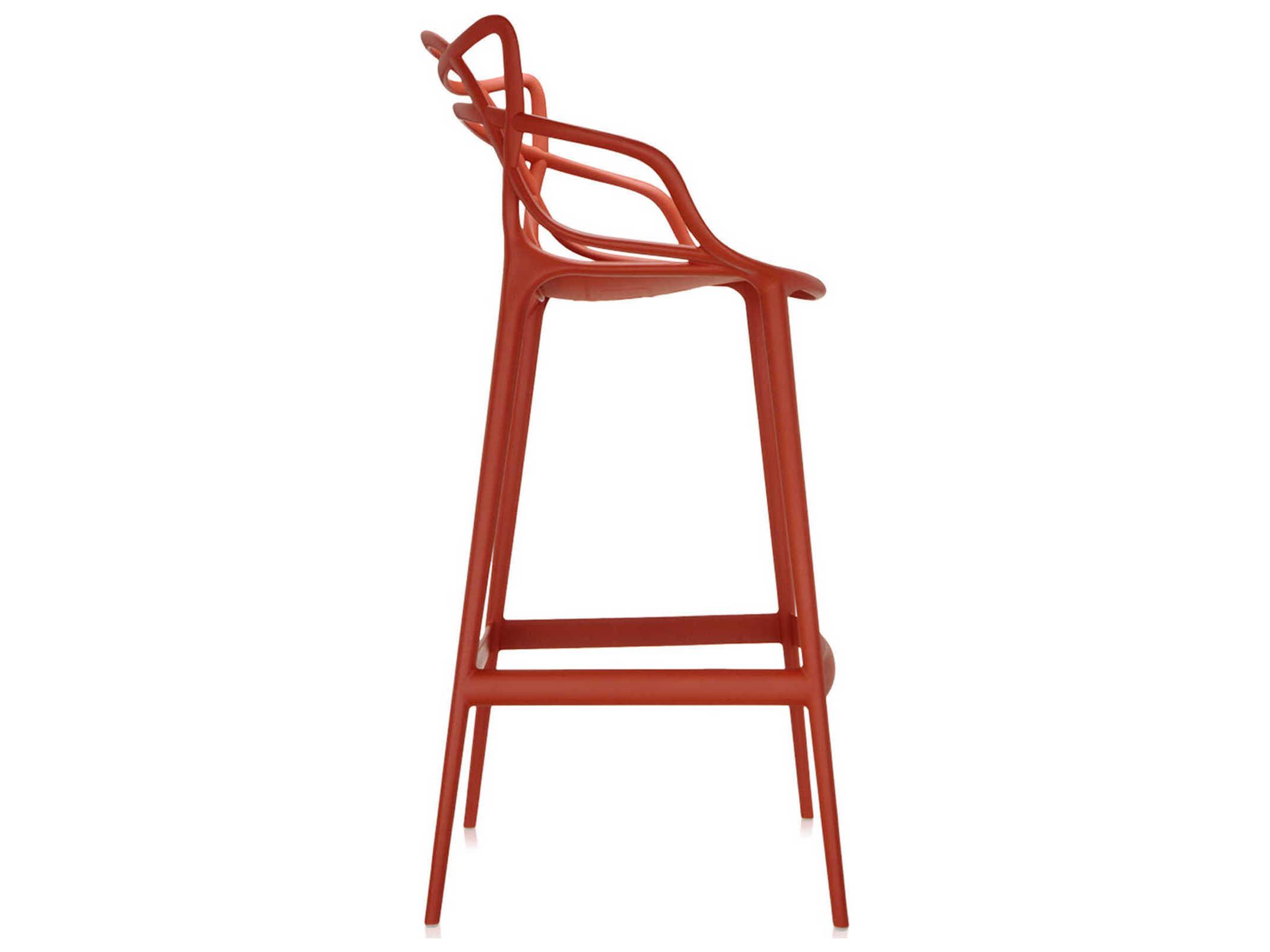 Kartell Outdoor Masters Opaque Rusty Orange Resin Bar Stool