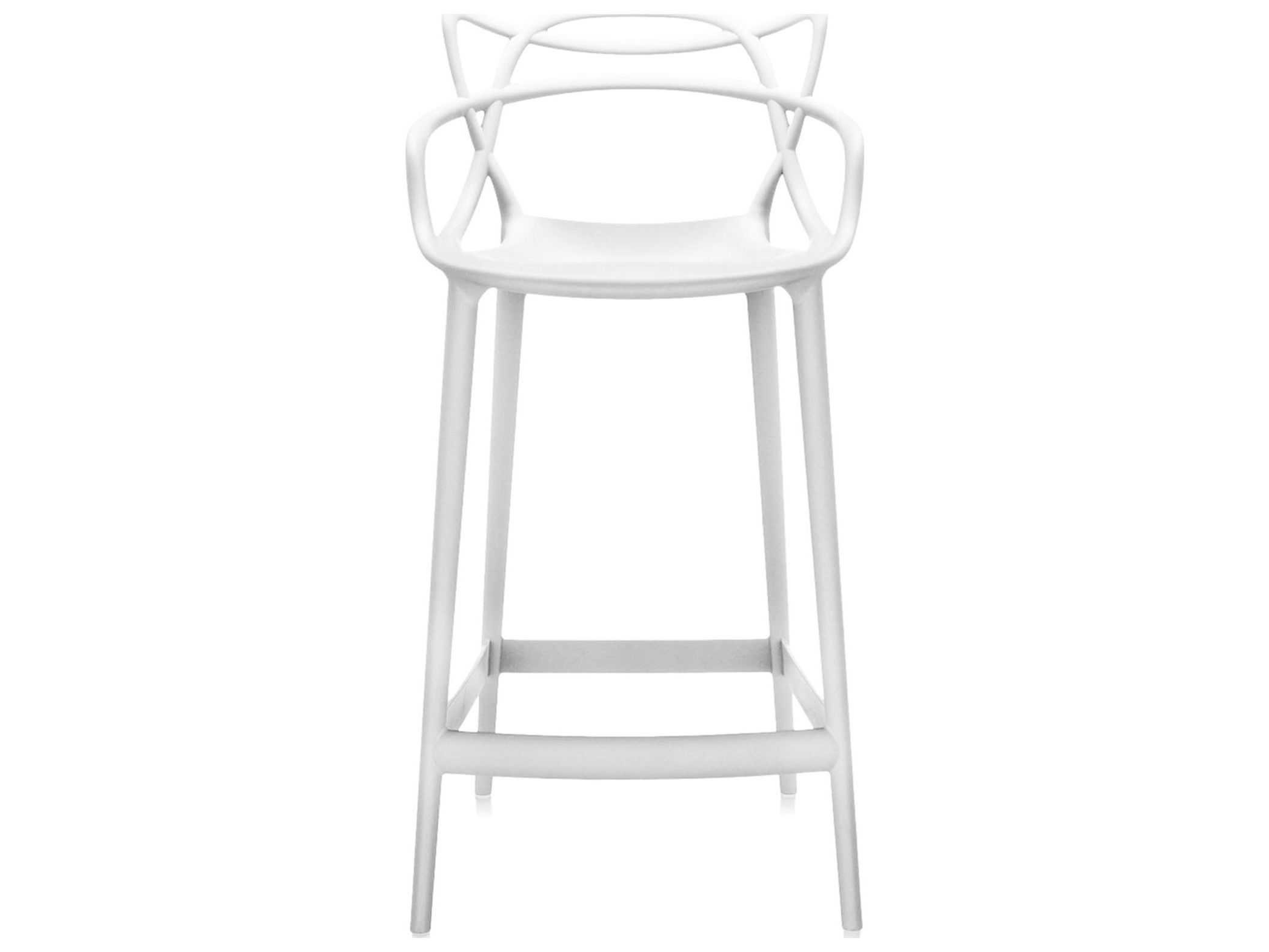 Kartell Outdoor Masters Opaque White Resin Counter Stool