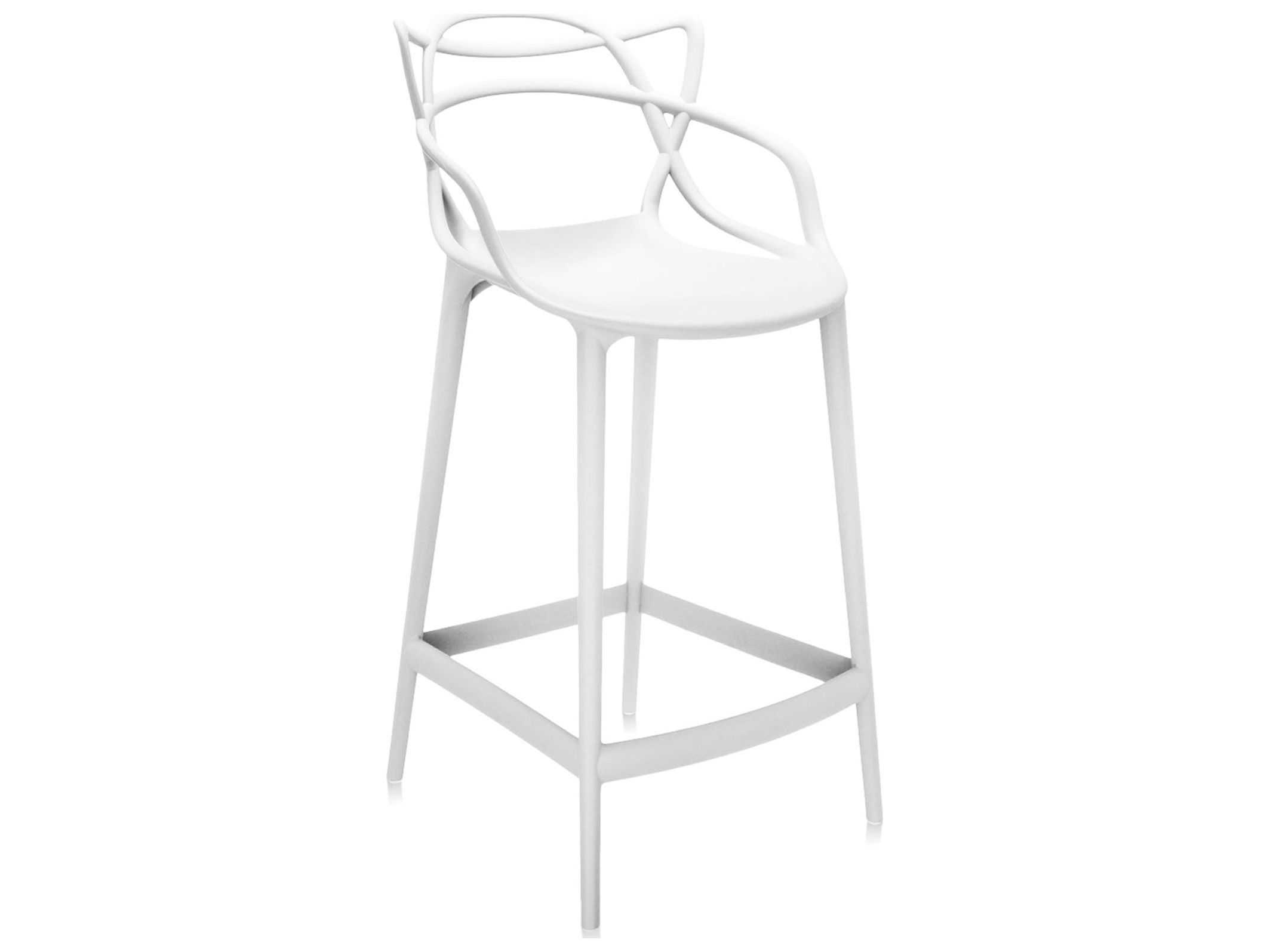 Kartell Outdoor Masters Opaque White Resin Counter Stool