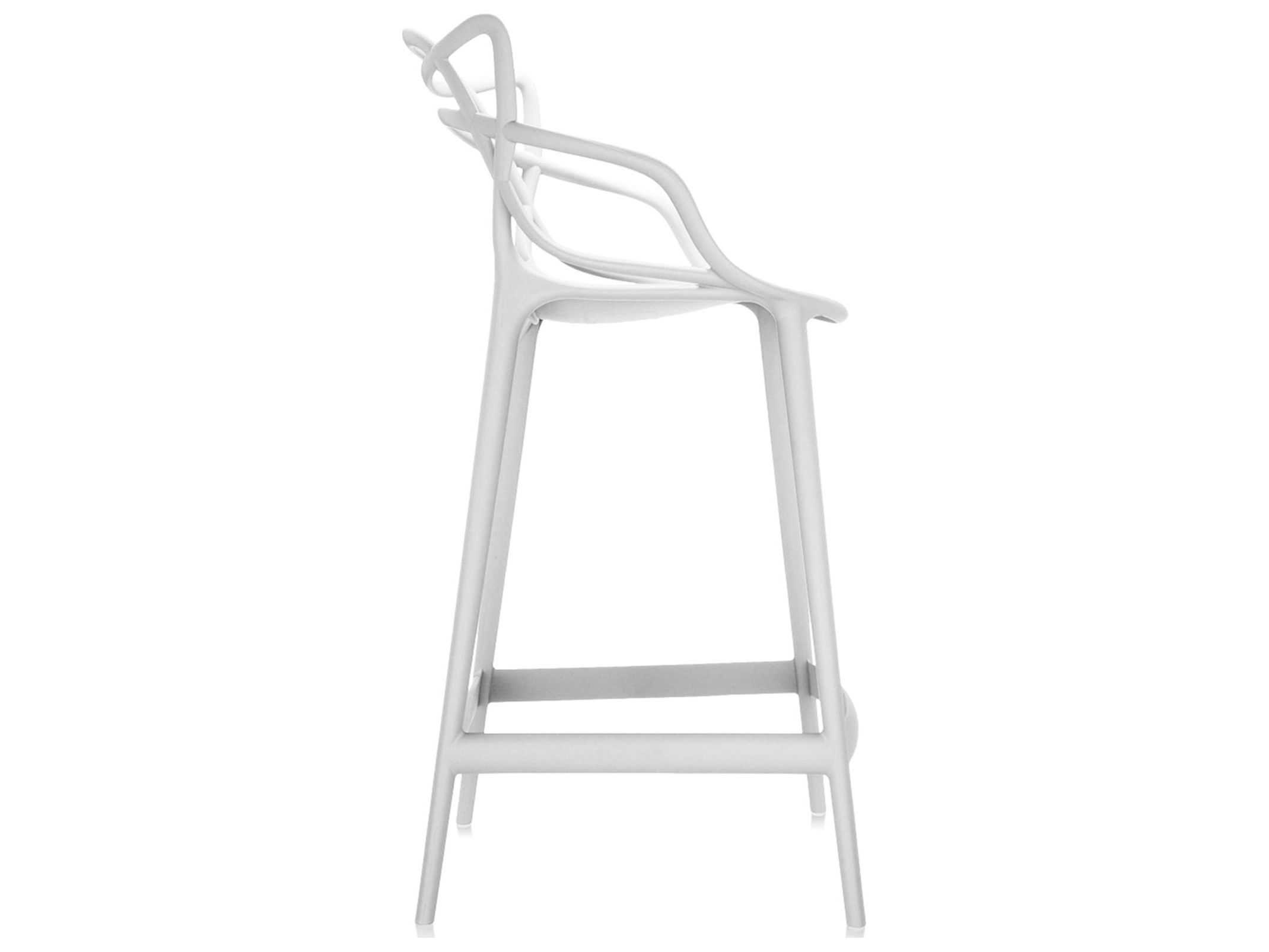 Kartell Outdoor Masters Opaque White Resin Counter Stool
