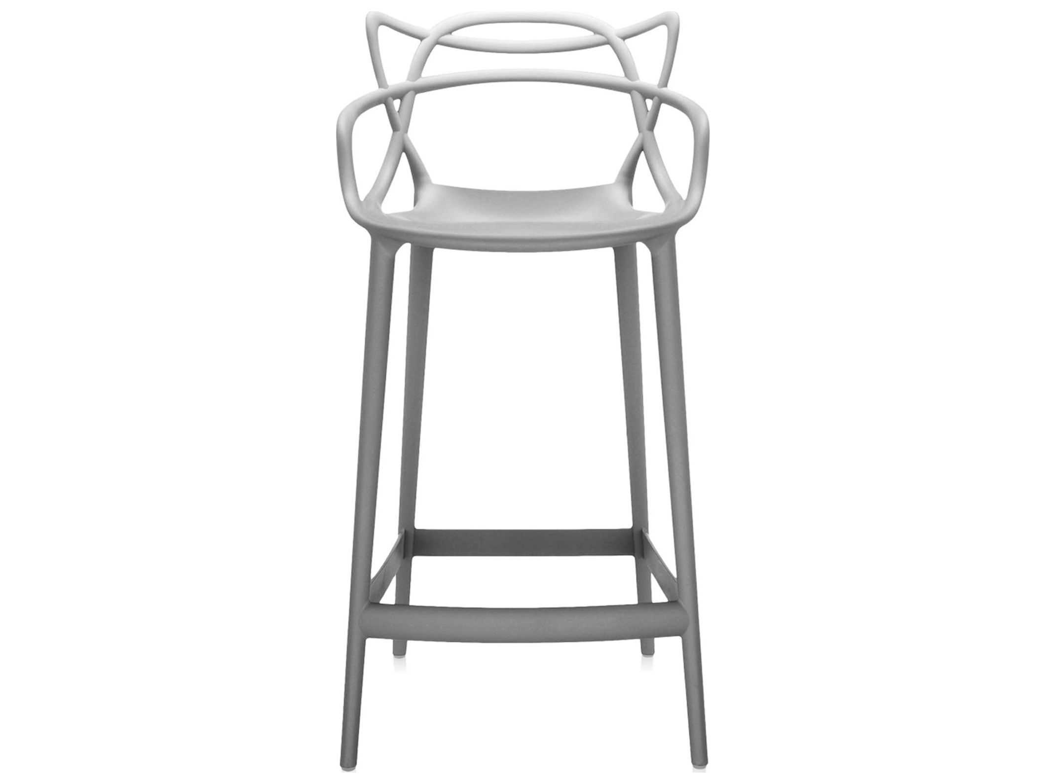 Kartell Outdoor Masters Opaque Grey Resin Counter Stool