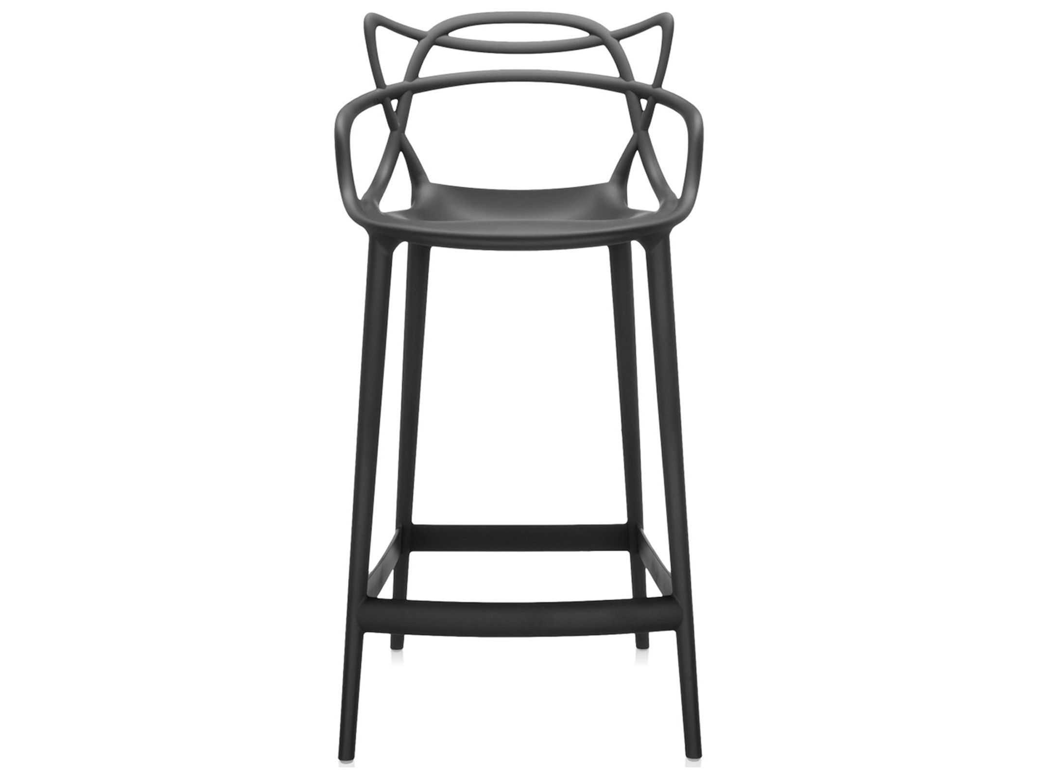 Kartell Outdoor Masters Opaque Black Resin Counter Stool