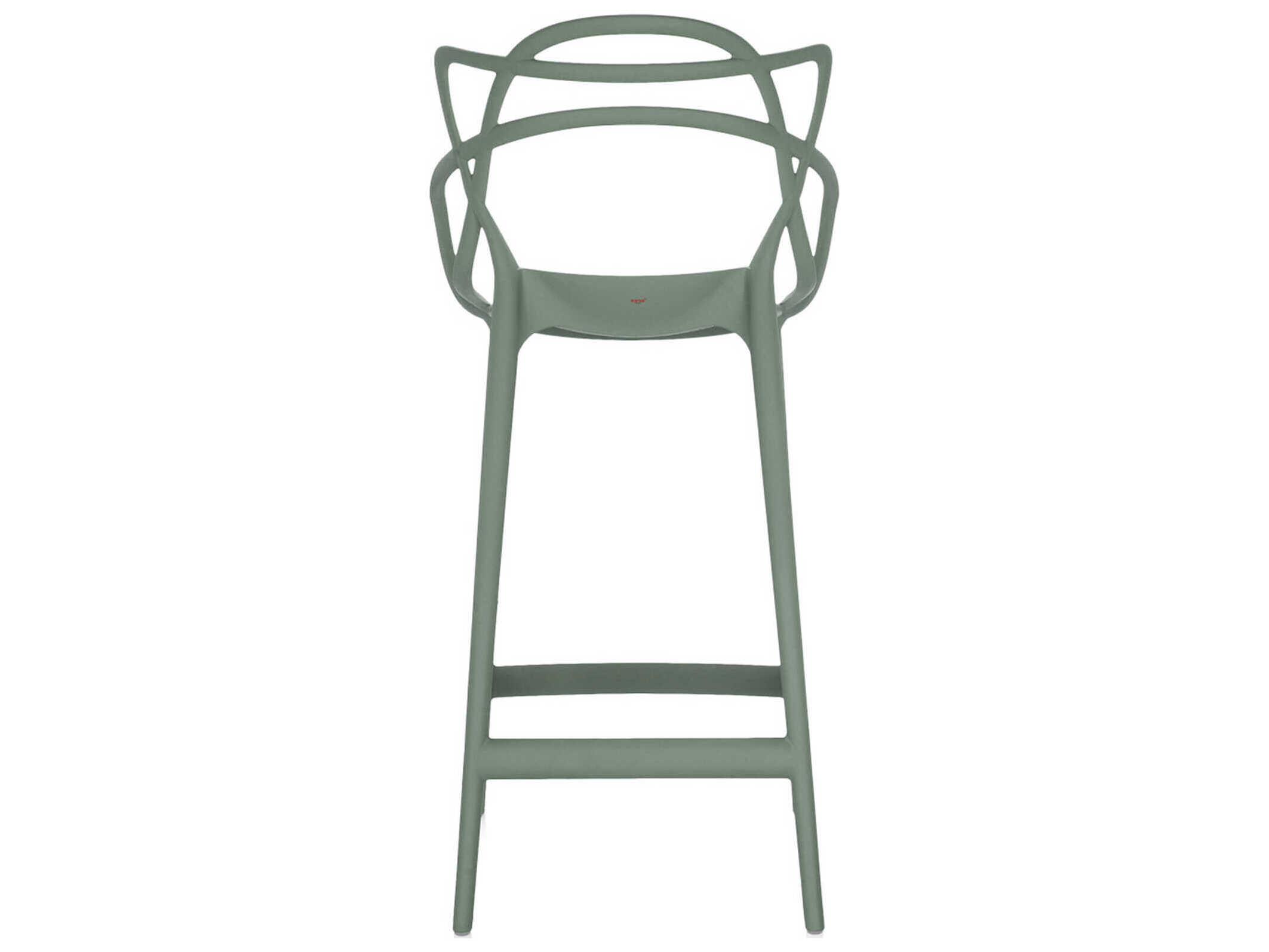 Kartell Outdoor Masters Opaque Sage Green Resin Counter Stool