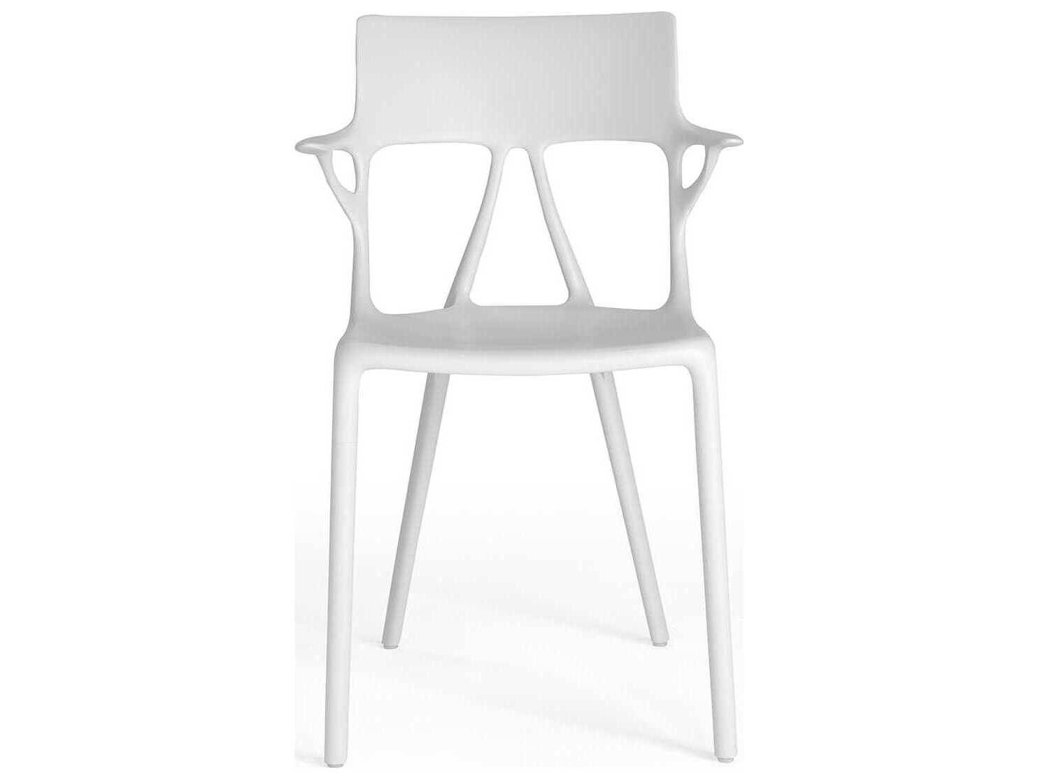 Kartell Outdoor A.I. White Resin Dining Arm Chair  (Sold in 2)