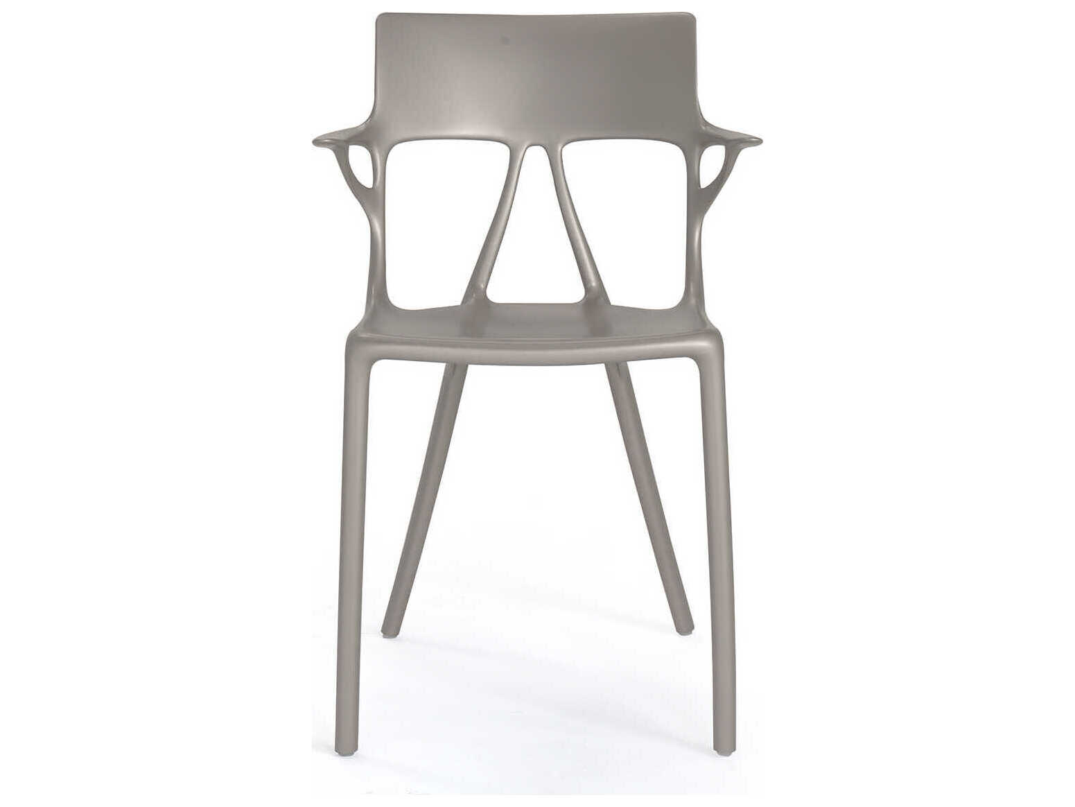 Kartell Outdoor A.I. Gray Resin Dining Arm Chair  (Sold in 2)