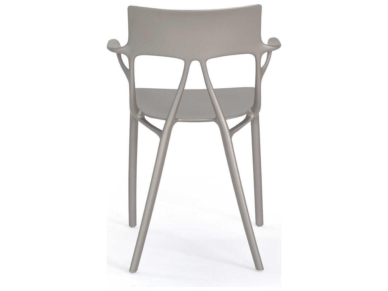 Kartell Outdoor A.I. Gray Resin Dining Arm Chair  (Sold in 2)
