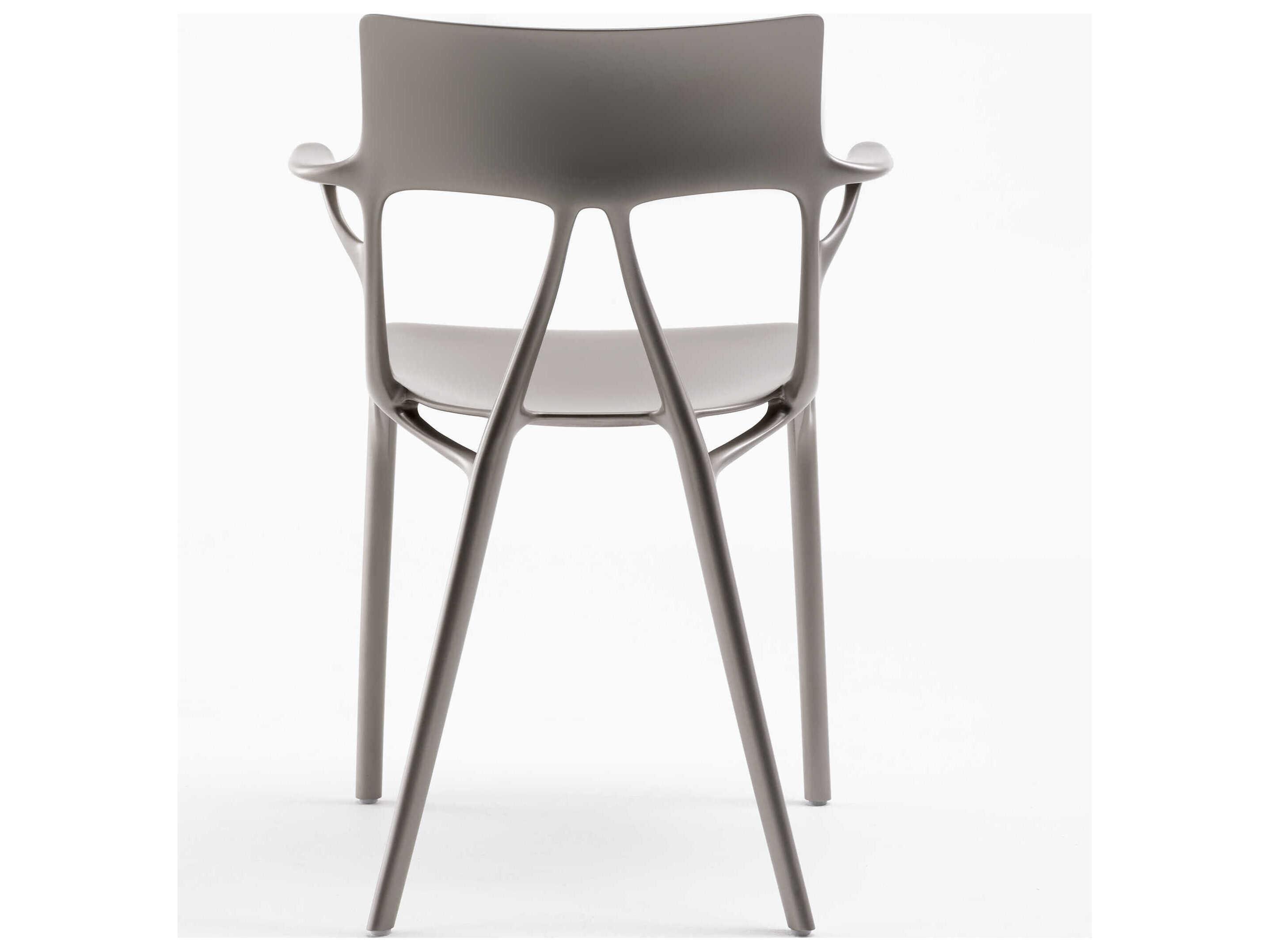 Kartell Outdoor A.I. Gray Resin Dining Arm Chair  (Sold in 2)