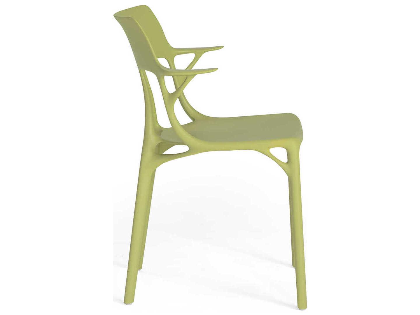 Kartell Outdoor A.I. Green Resin Dining Arm Chair  (Sold in 2)