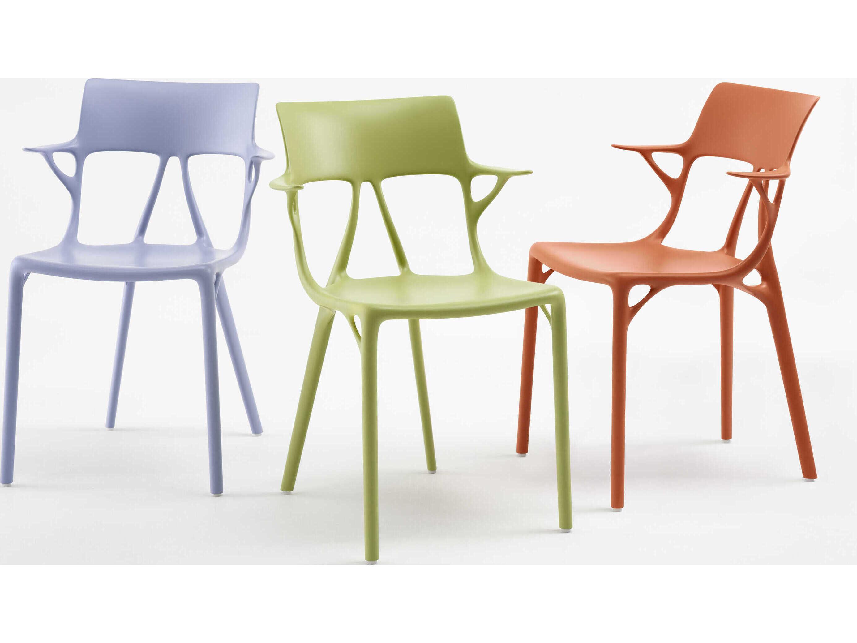 Kartell Outdoor A.I. Green Resin Dining Arm Chair  (Sold in 2)
