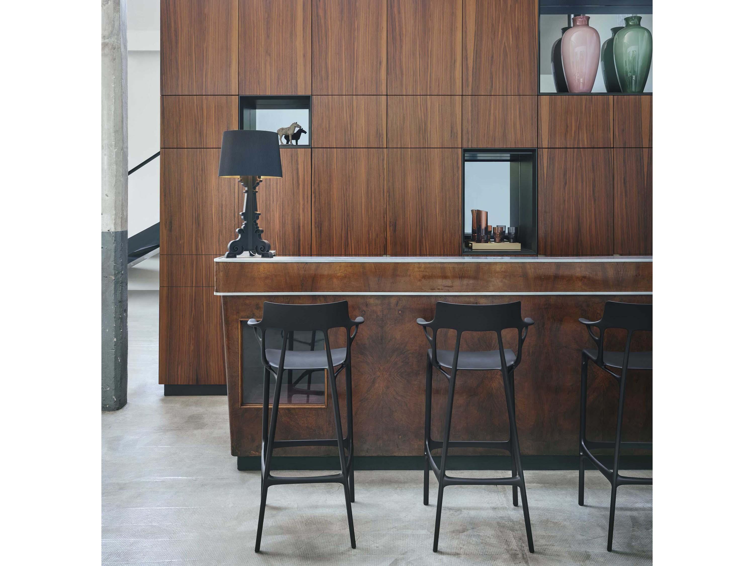 Kartell Outdoor A.I. Recycled Black Bar Stool