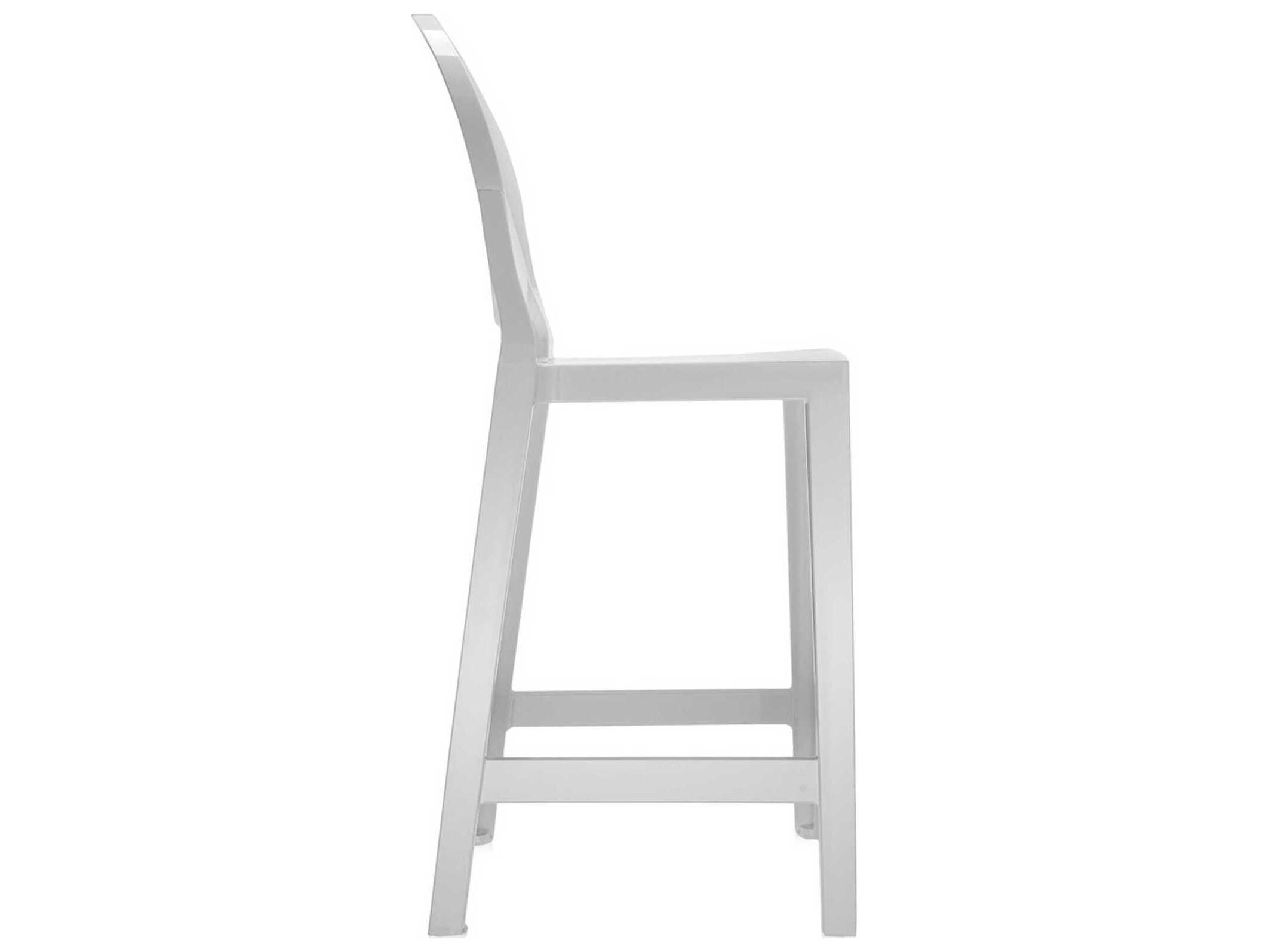 Kartell Outdoor One More Opaque White Resin Counter Stool  (Sold in 2)
