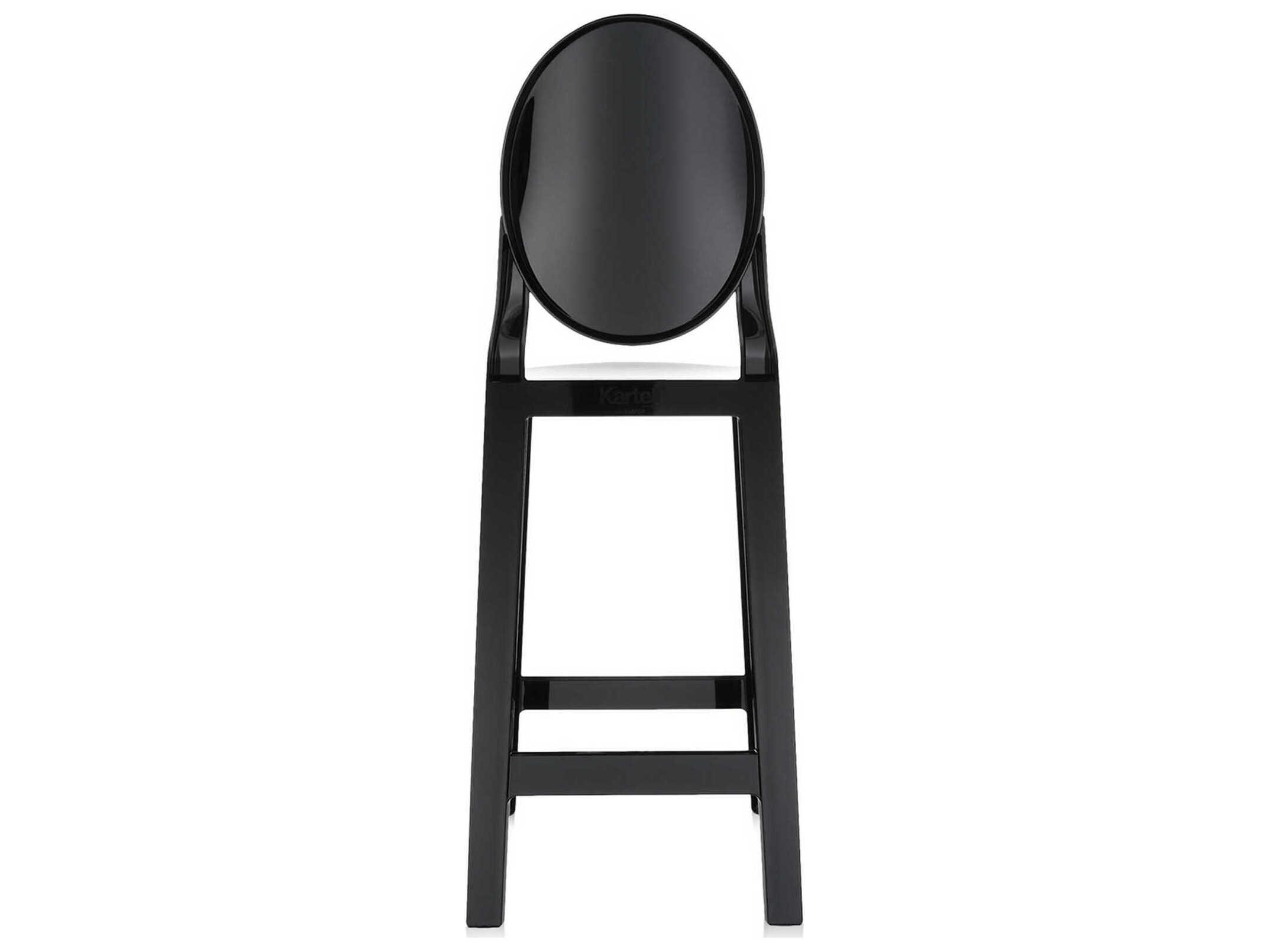 Kartell Outdoor One More Opaque Black Resin Counter Stool  (Sold in 2)