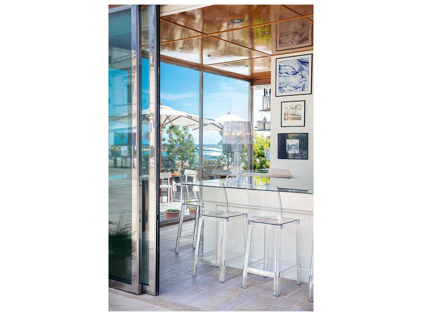 Kartell Outdoor One More Opaque Crystal Resin Counter Stool  (Sold in 2)