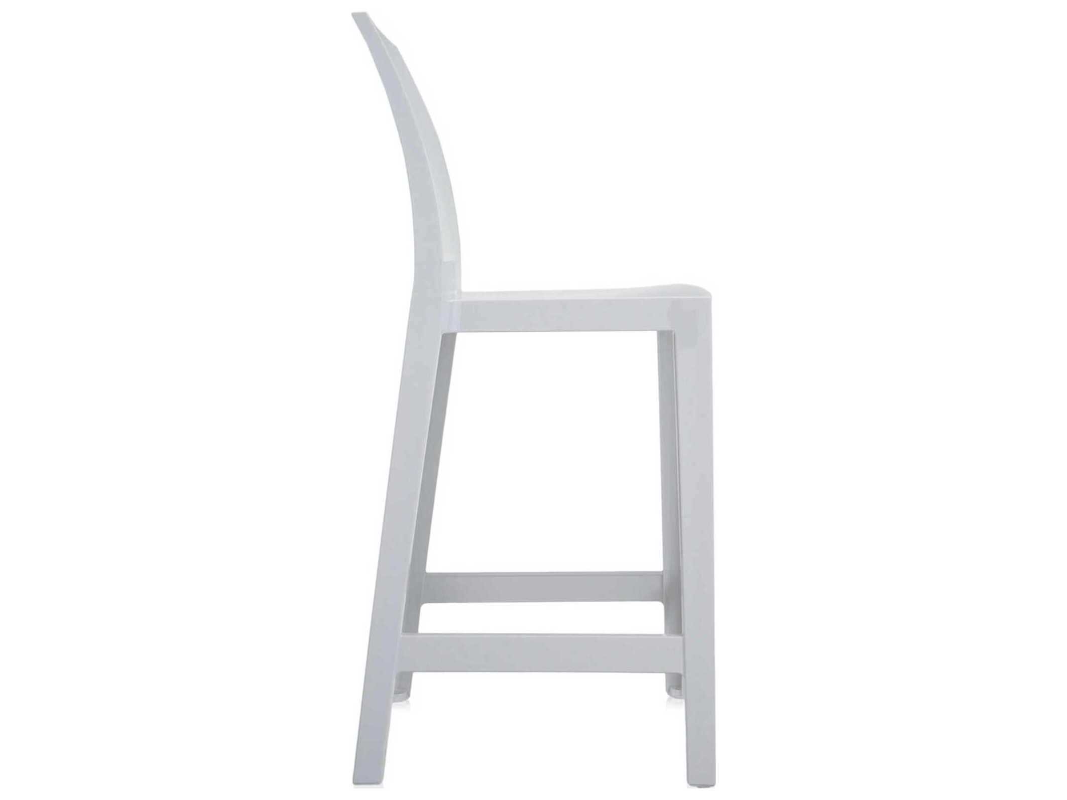 Kartell Outdoor One More Opaque White Resin Counter Stool  (Sold in 2)