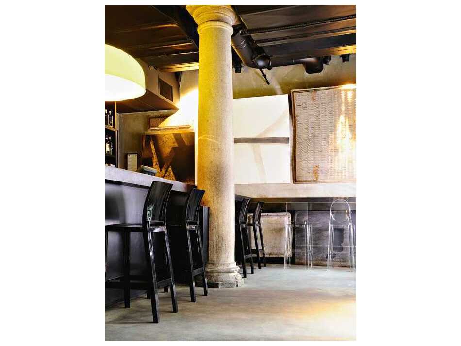 Kartell Outdoor One More Opaque Black Resin Counter Stool  (Sold in 2)