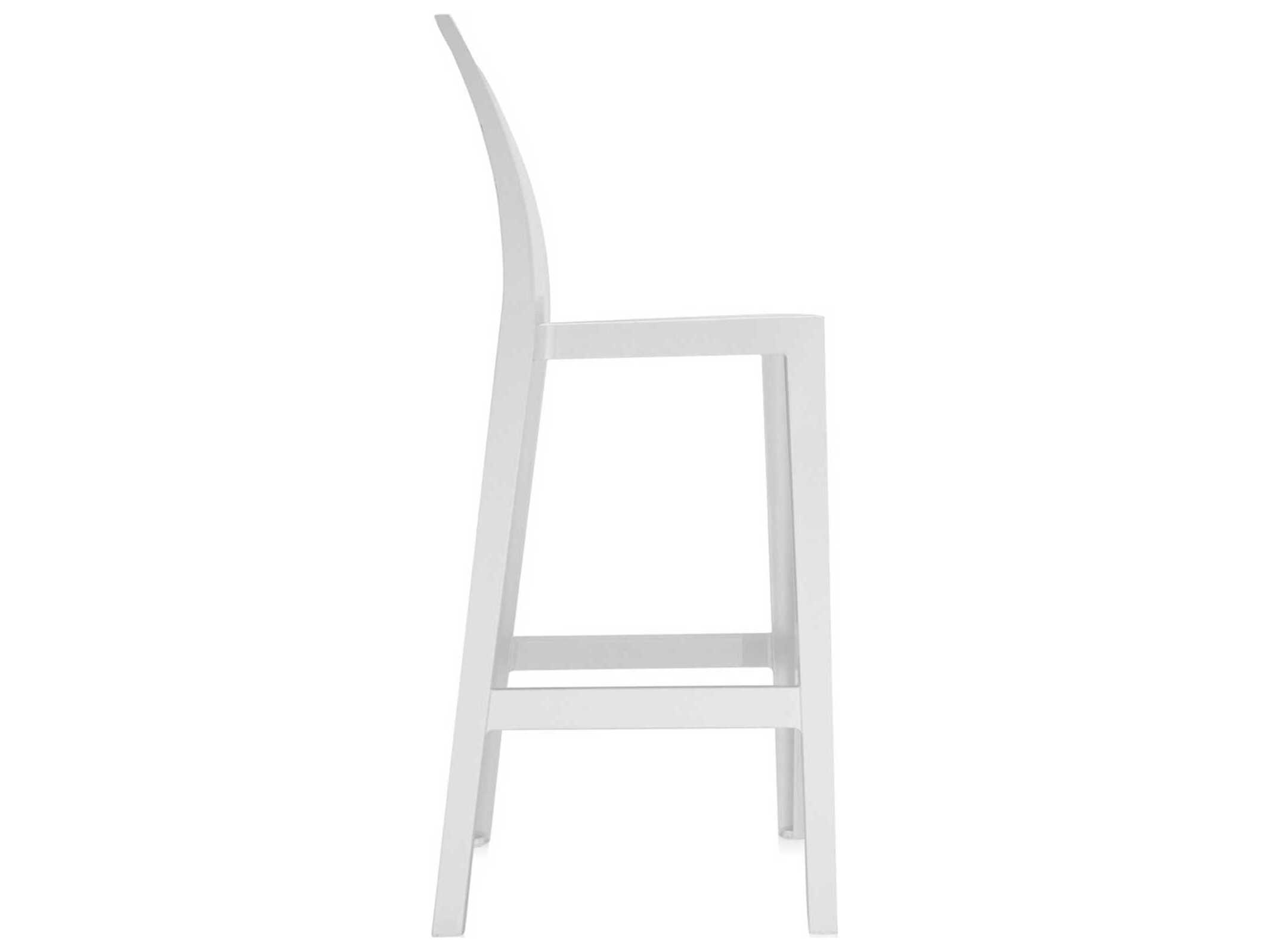 Kartell Outdoor One More Opaque White Resin Bar Stool  (Sold in 2)