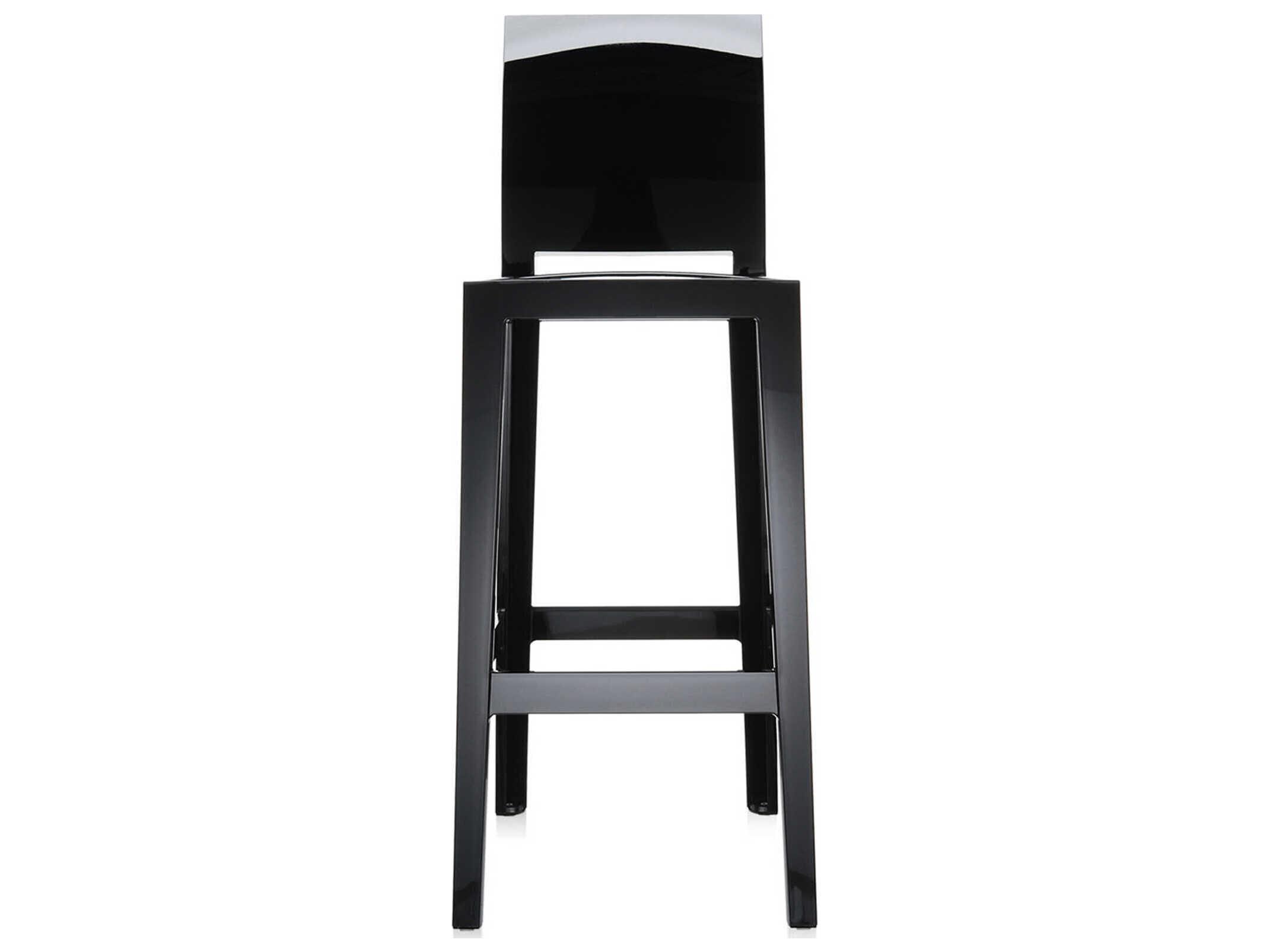 Kartell Outdoor One More Opaque Black Resin Bar Stool  (Sold in 2)