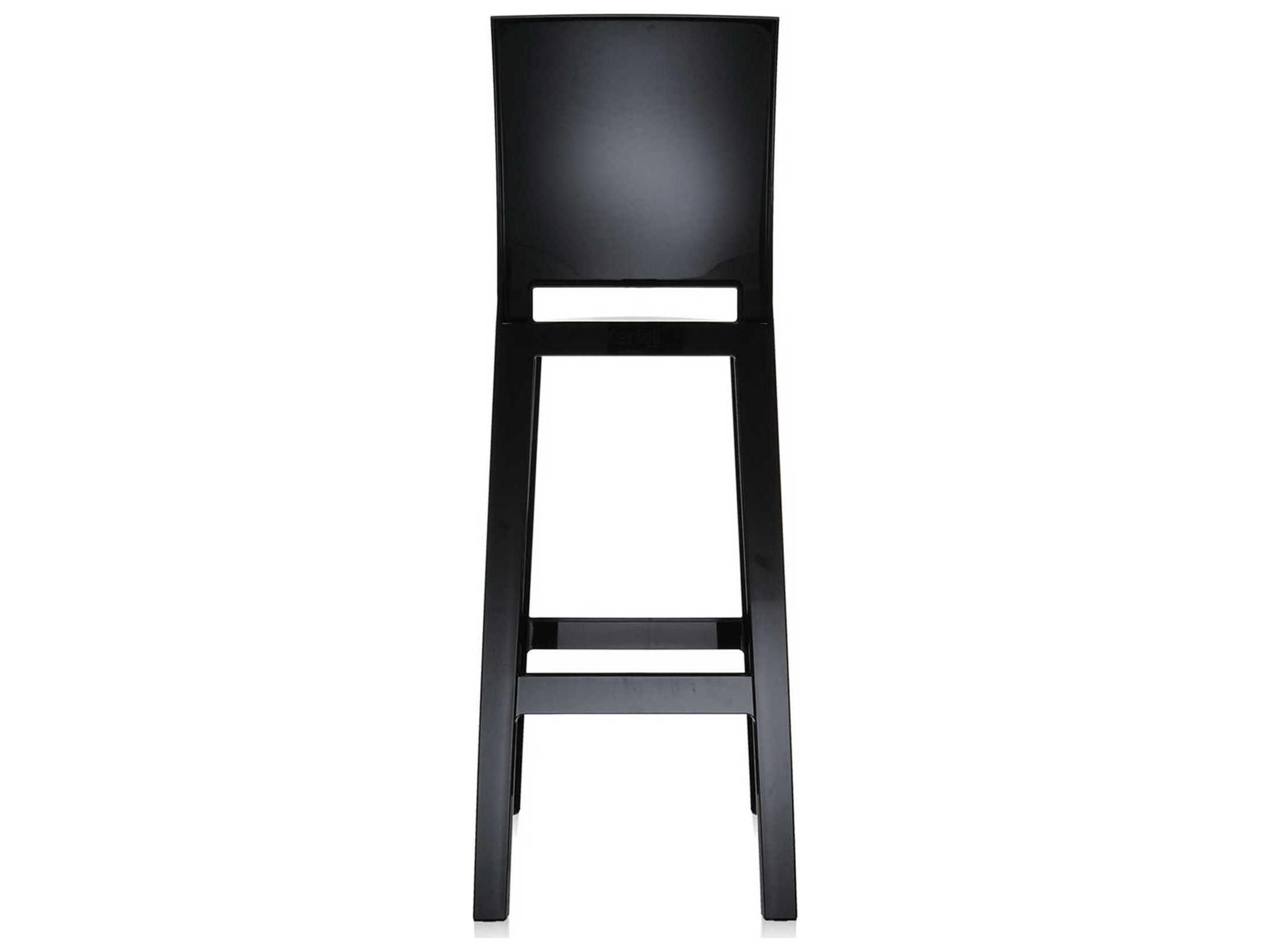 Kartell Outdoor One More Opaque Black Resin Bar Stool  (Sold in 2)