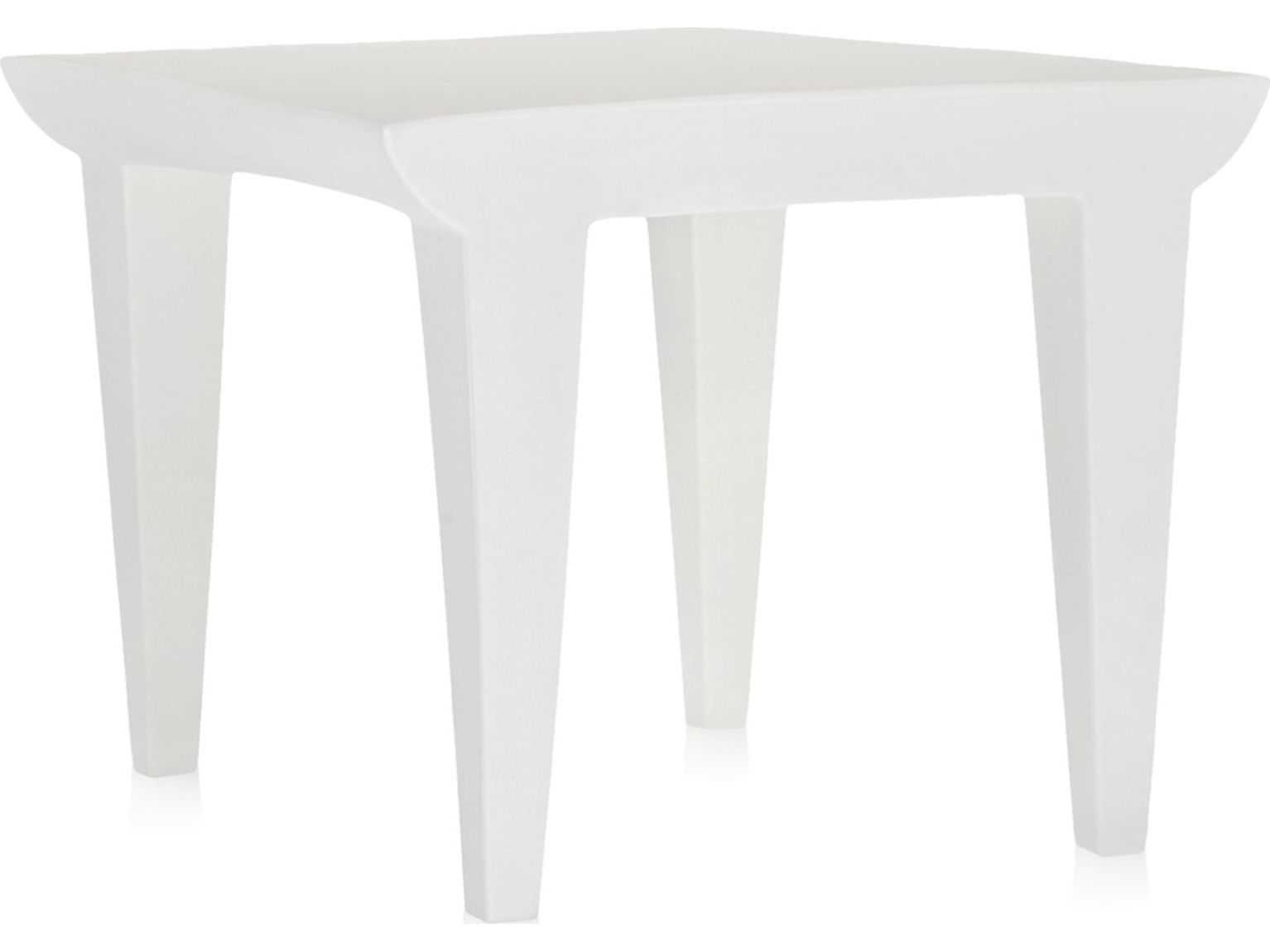 Kartell Outdoor Bubble Zinc White L Fabric Square End Table