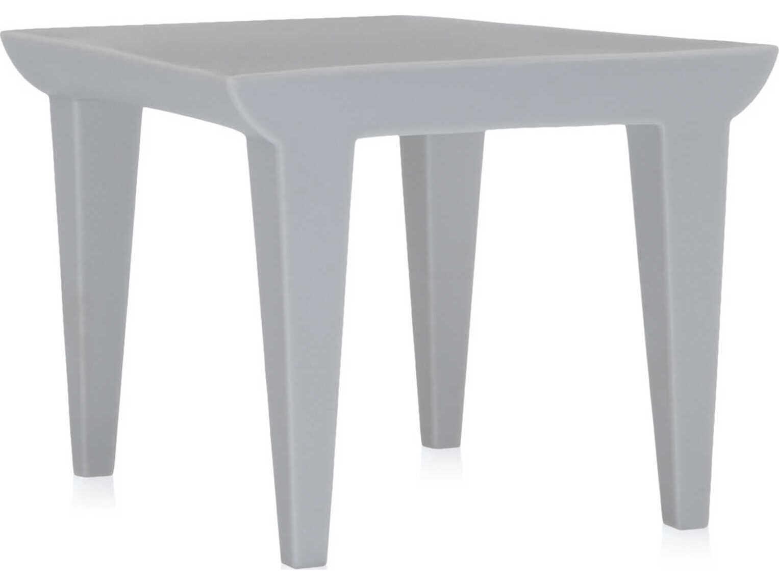 Kartell Outdoor Bubble Club Light Gray Resin Square Side Table