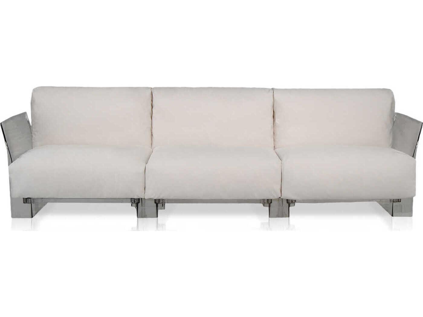 Kartell Outdoor Pop Transparent / Sunbrella Fabric Ecru Sofa