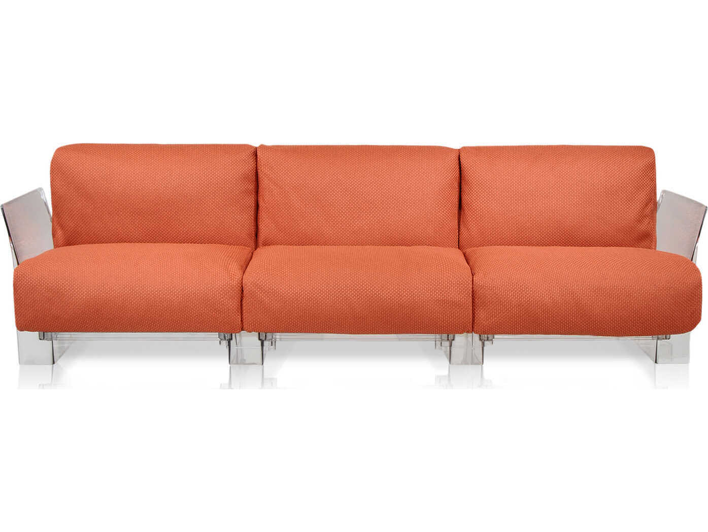Kartell Outdoor Pop Transparent / Ikon Orange Sofa