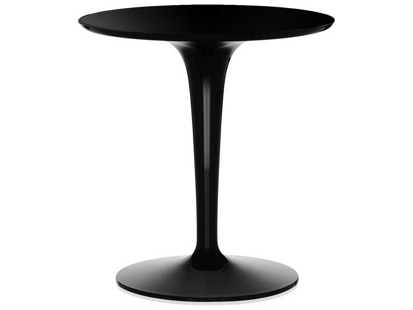 Kartell Outdoor Tip Top Mat Glossy Black Resin Round End Table