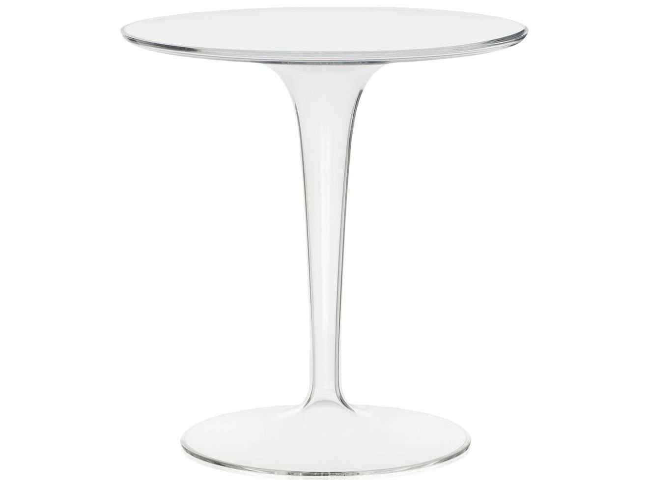 Kartell Outdoor Tip Top Transparent Crystal Resin Round Bistro Table