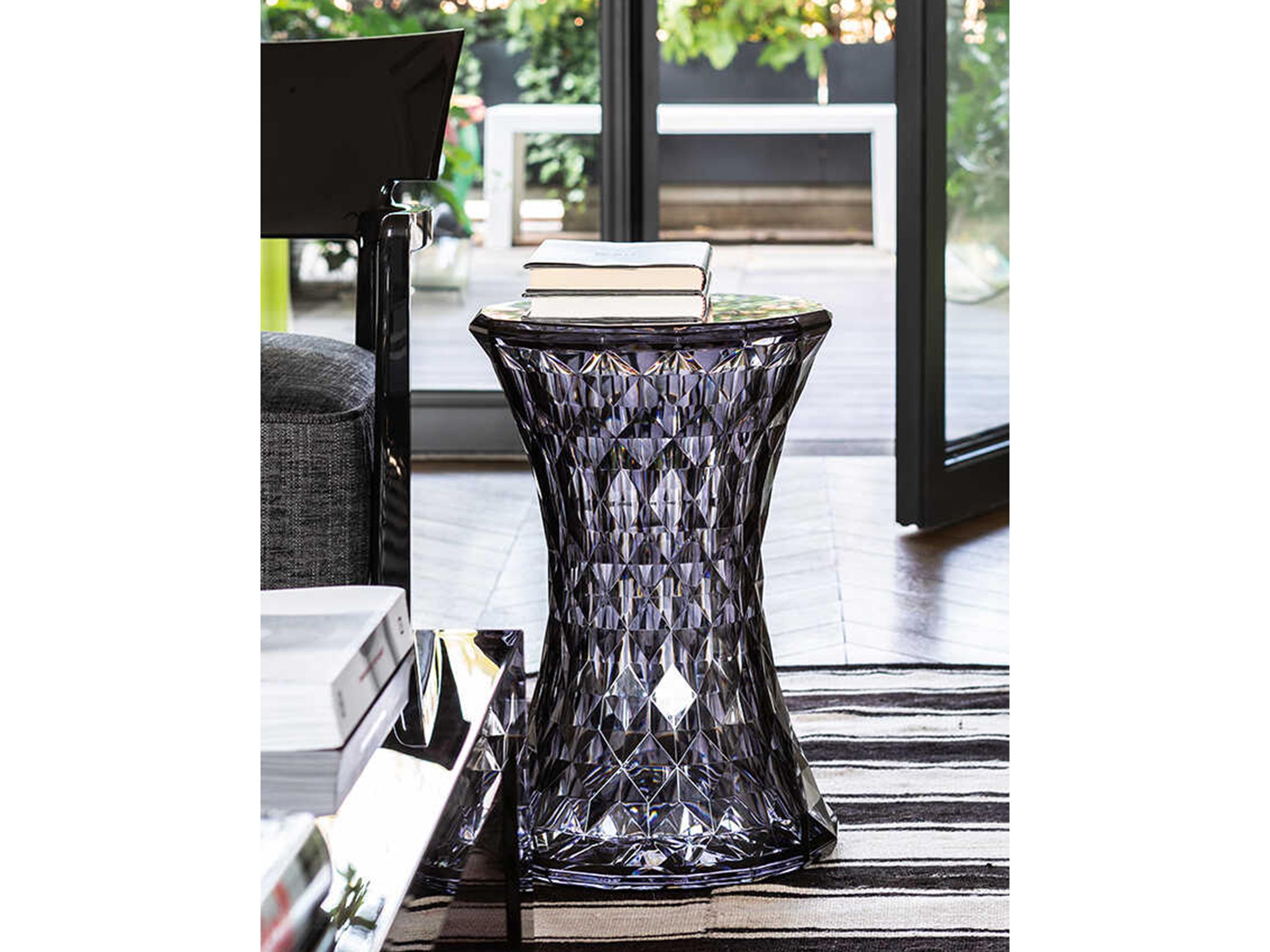 Kartell Outdoor Stone Transparent Smoke Resin Stool