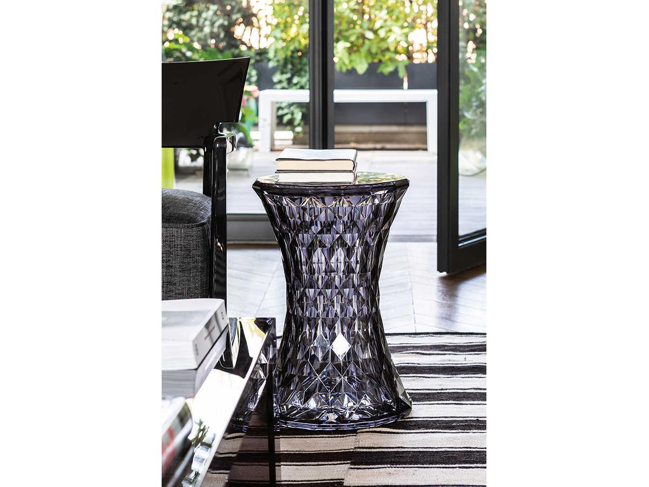 Kartell Outdoor Stone Transparent Smoke Resin Stool