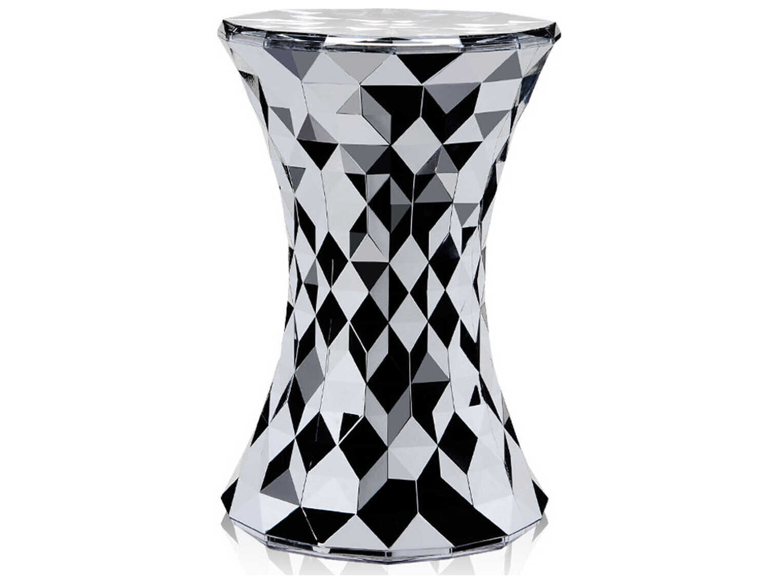 Kartell Outdoor Stone Metallic Chrome Resin Stool