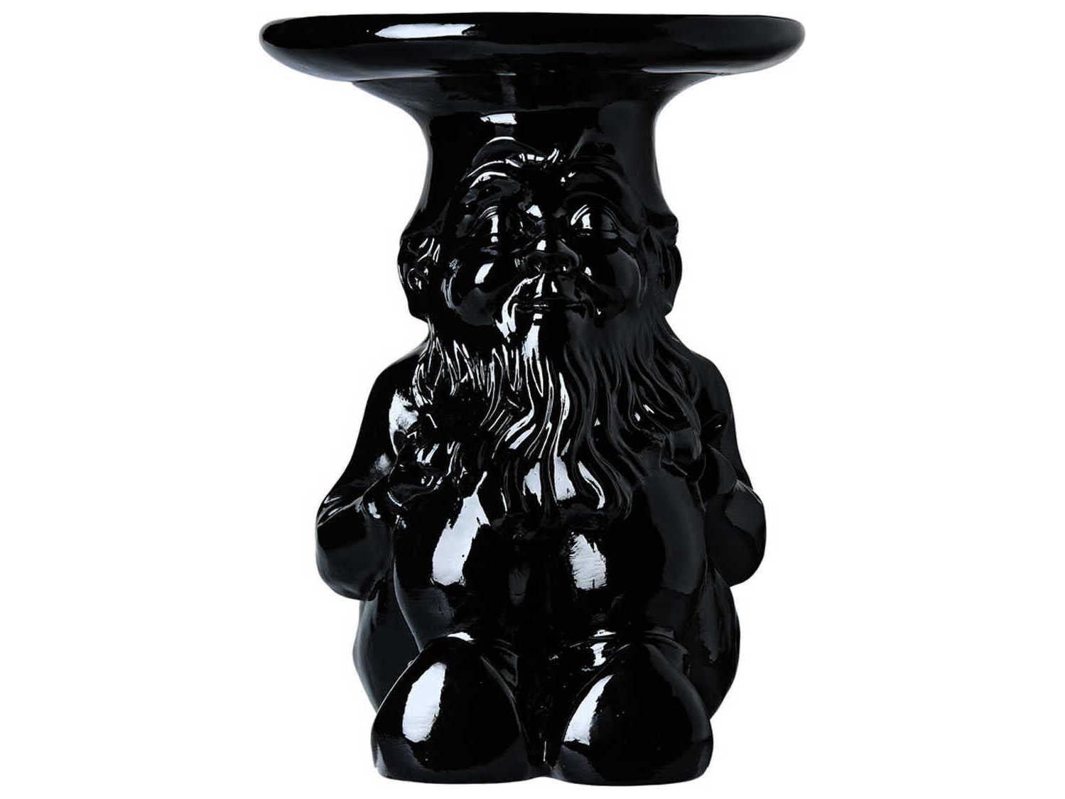 Kartell Outdoor Napoleon Gnome Black Thermoplastic Round Side Table