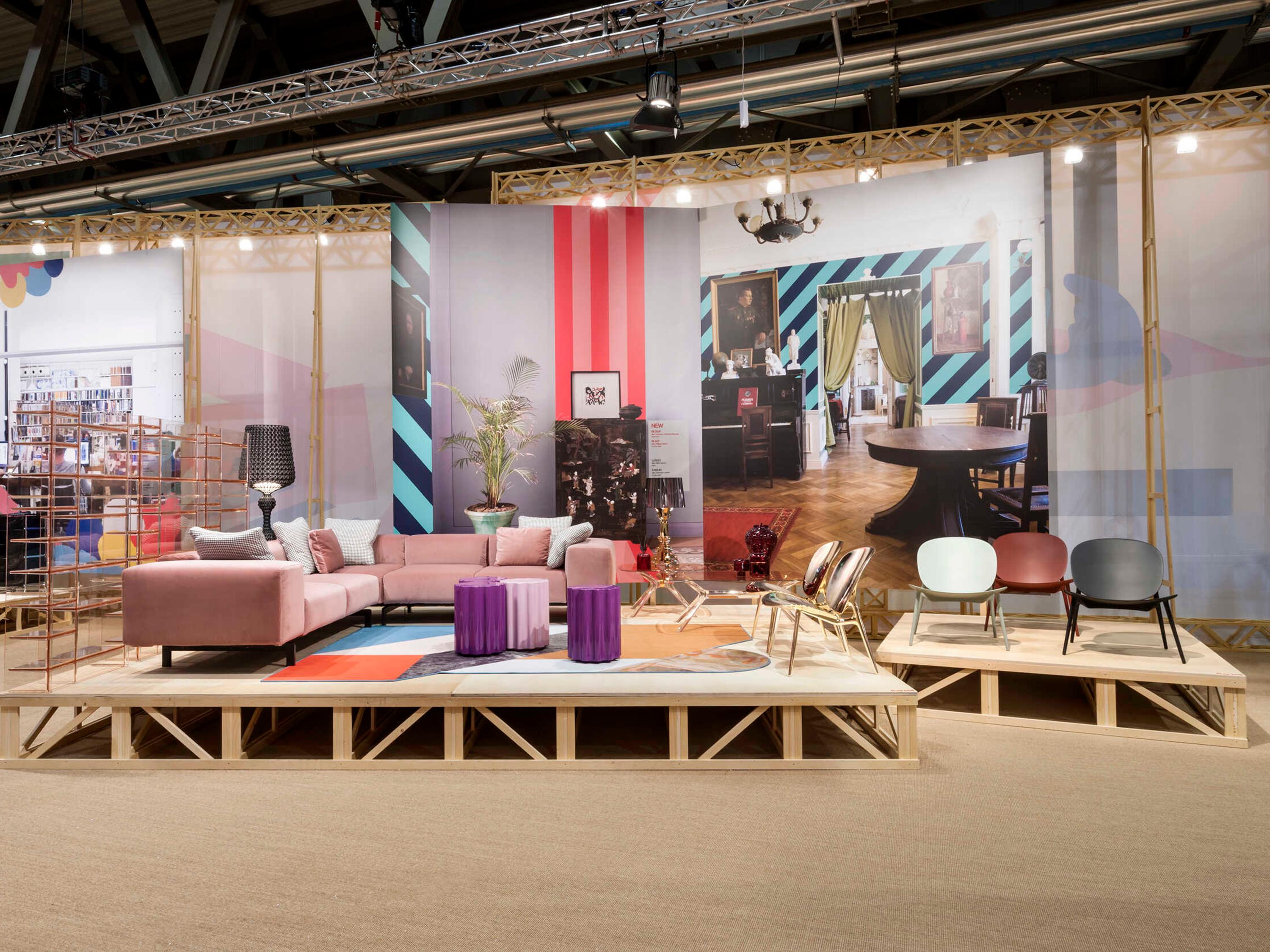 Kartell Outdoor Colonna Purple Resin Dining Chair