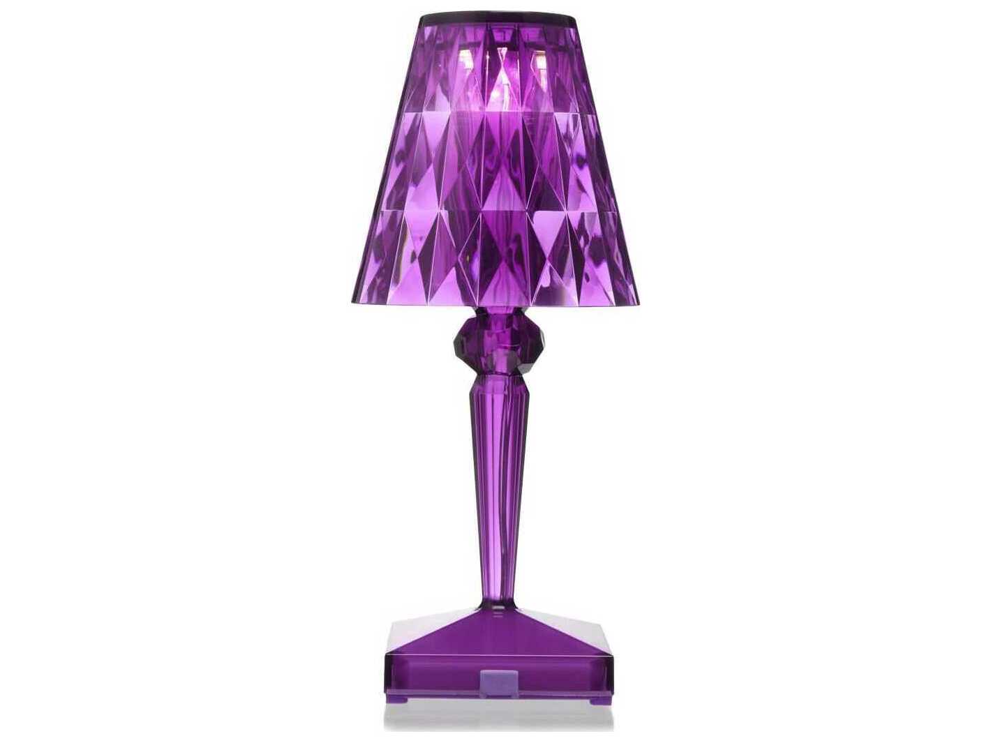 Kartell Outdoor Battery Transparent Plum Table Lamp