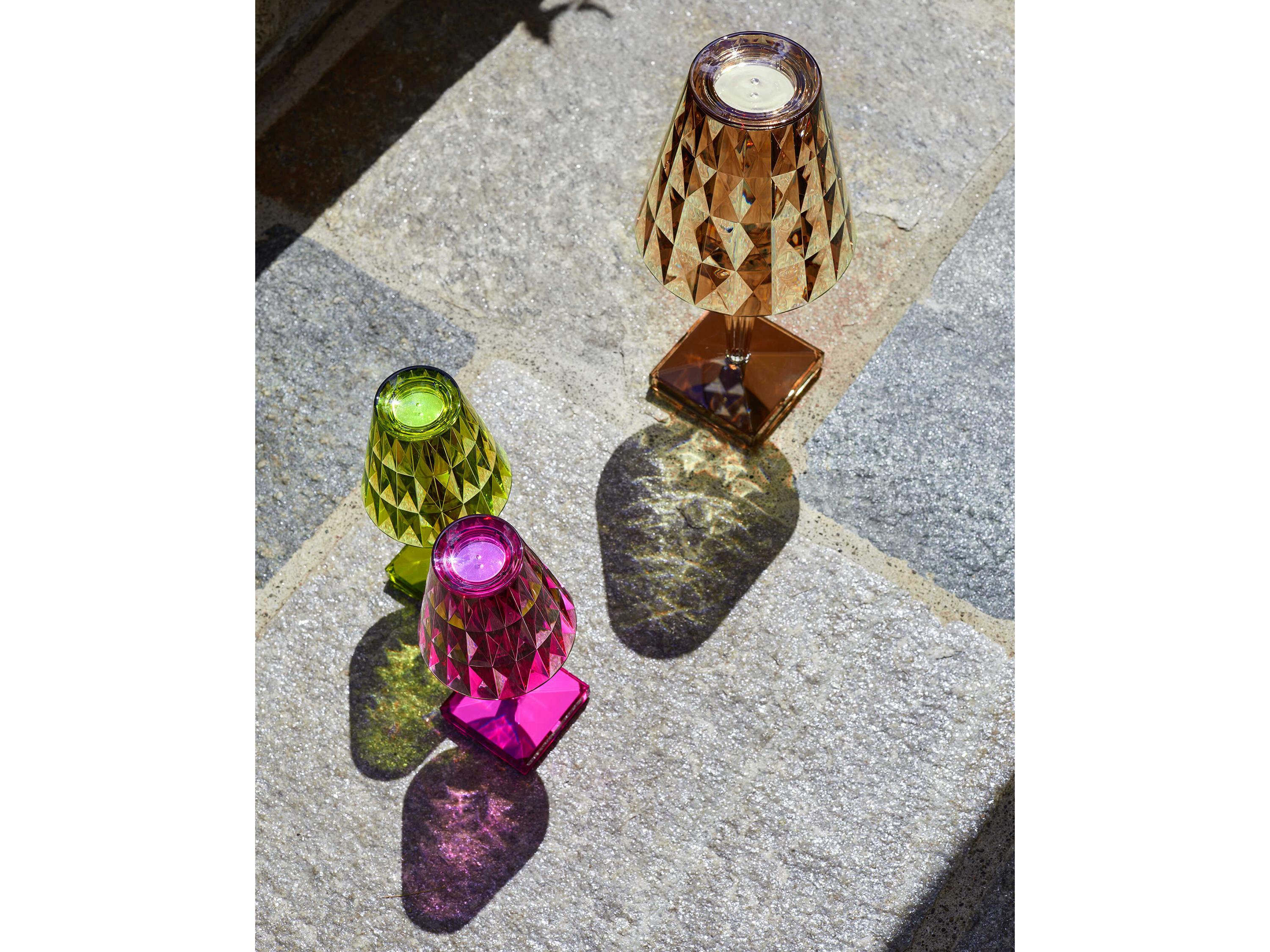 Kartell Outdoor Battery Transparent Plum Table Lamp