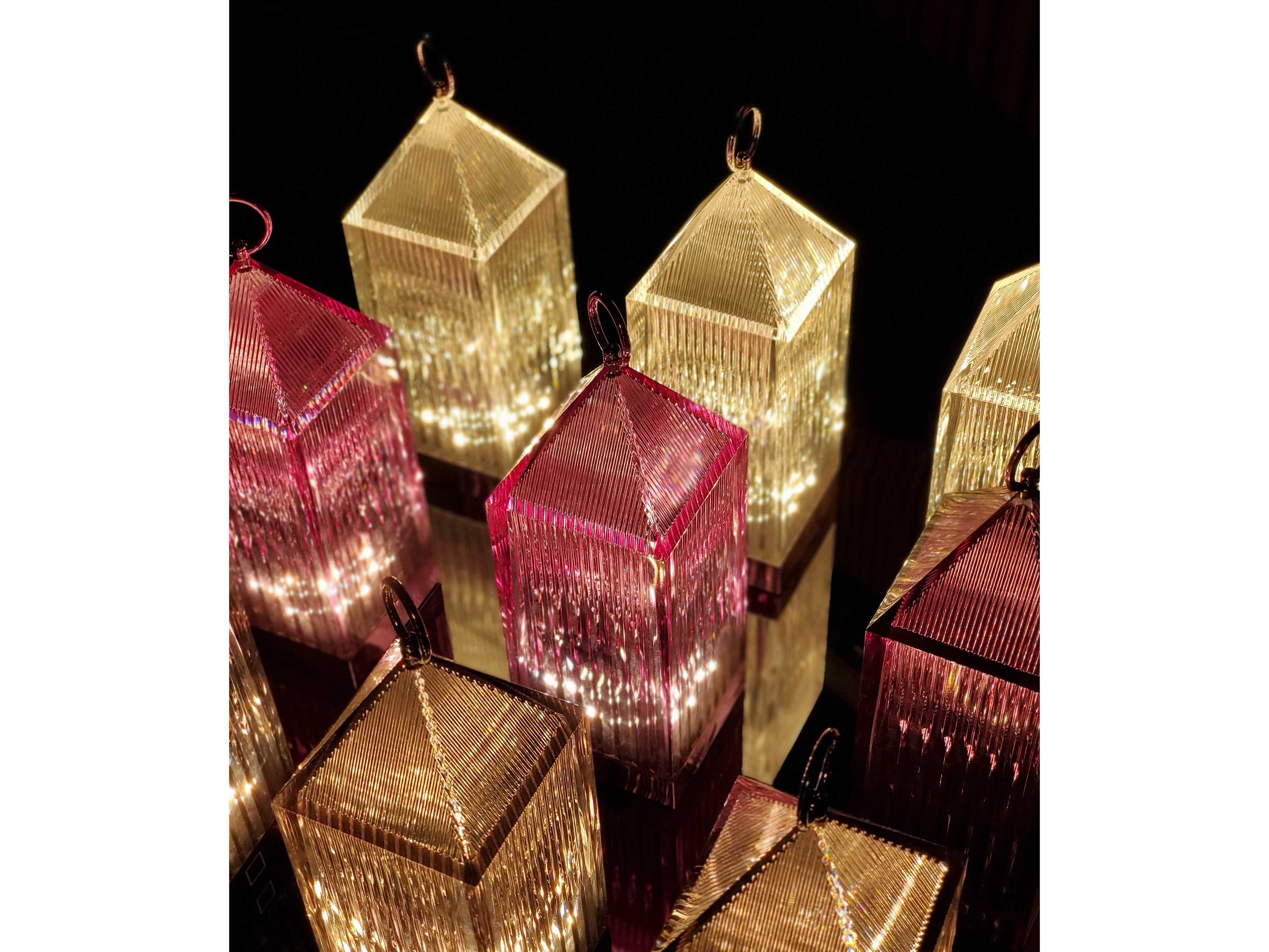 Kartell Outdoor Lantern Red Portable Lamp with Dimmer