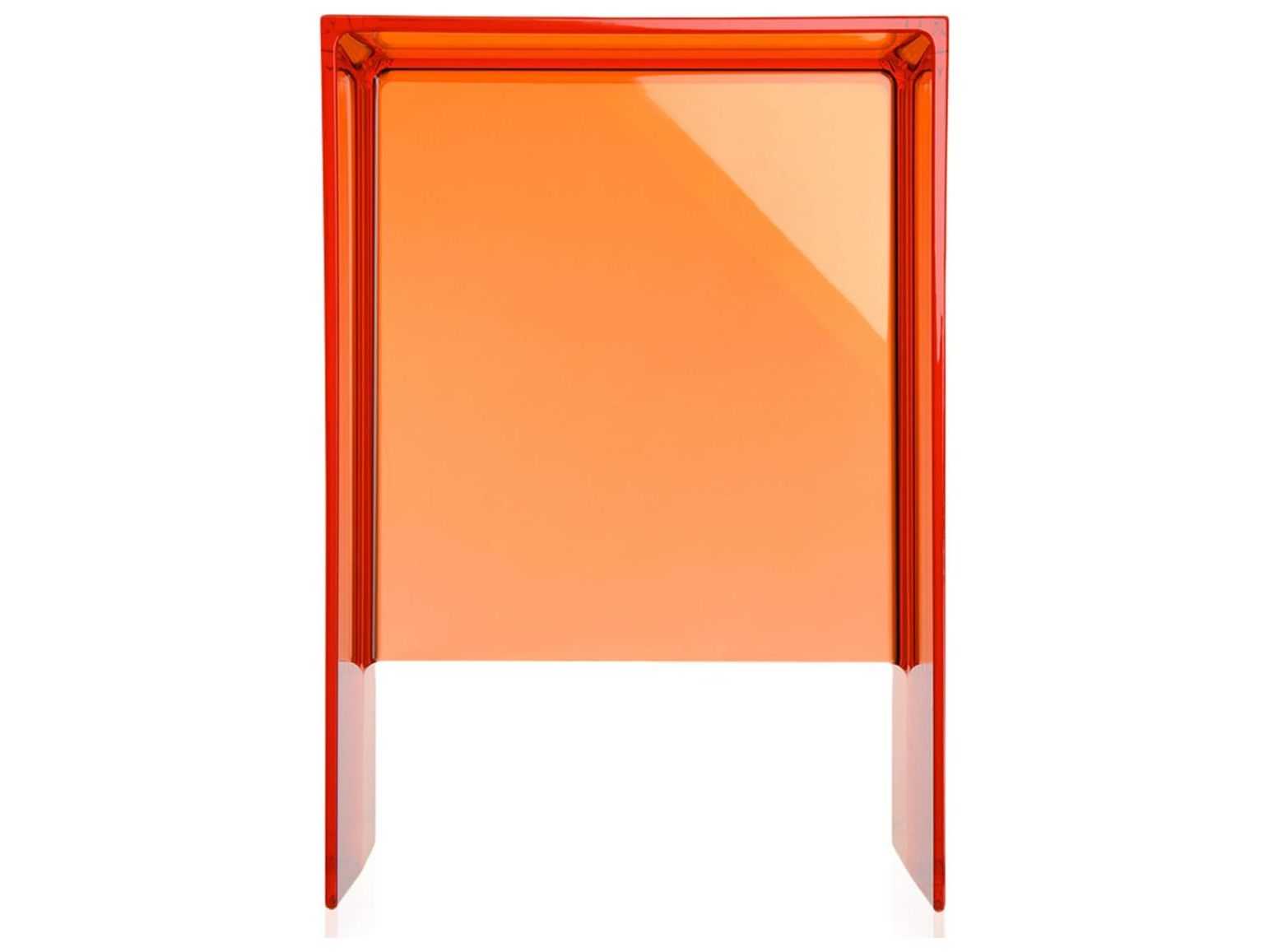 Kartell Outdoor Max-beam Transparent Orange L Resin Rectangular End Table