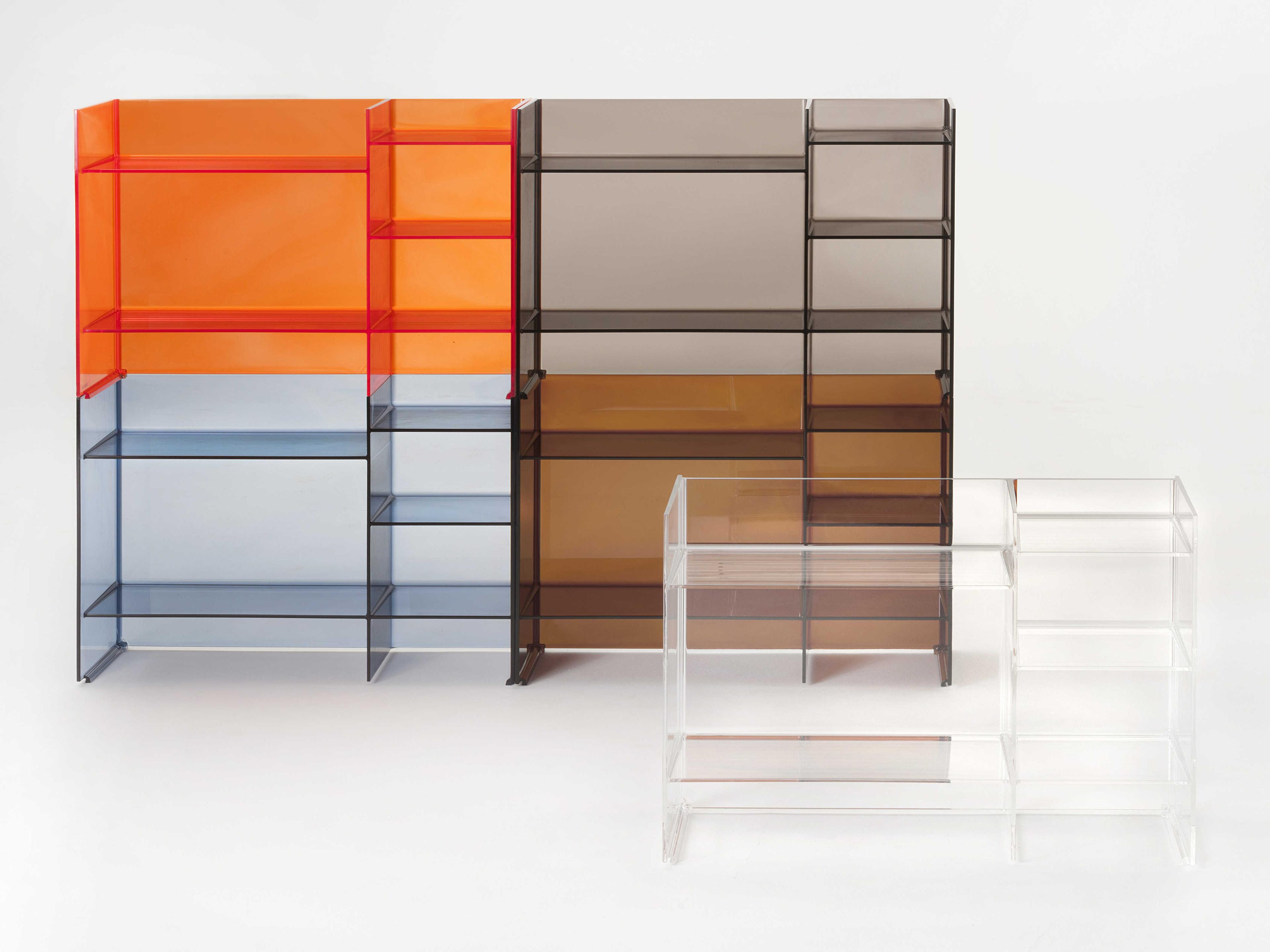 Kartell Outdoor Sound Transparent Tangerine Storage Rack