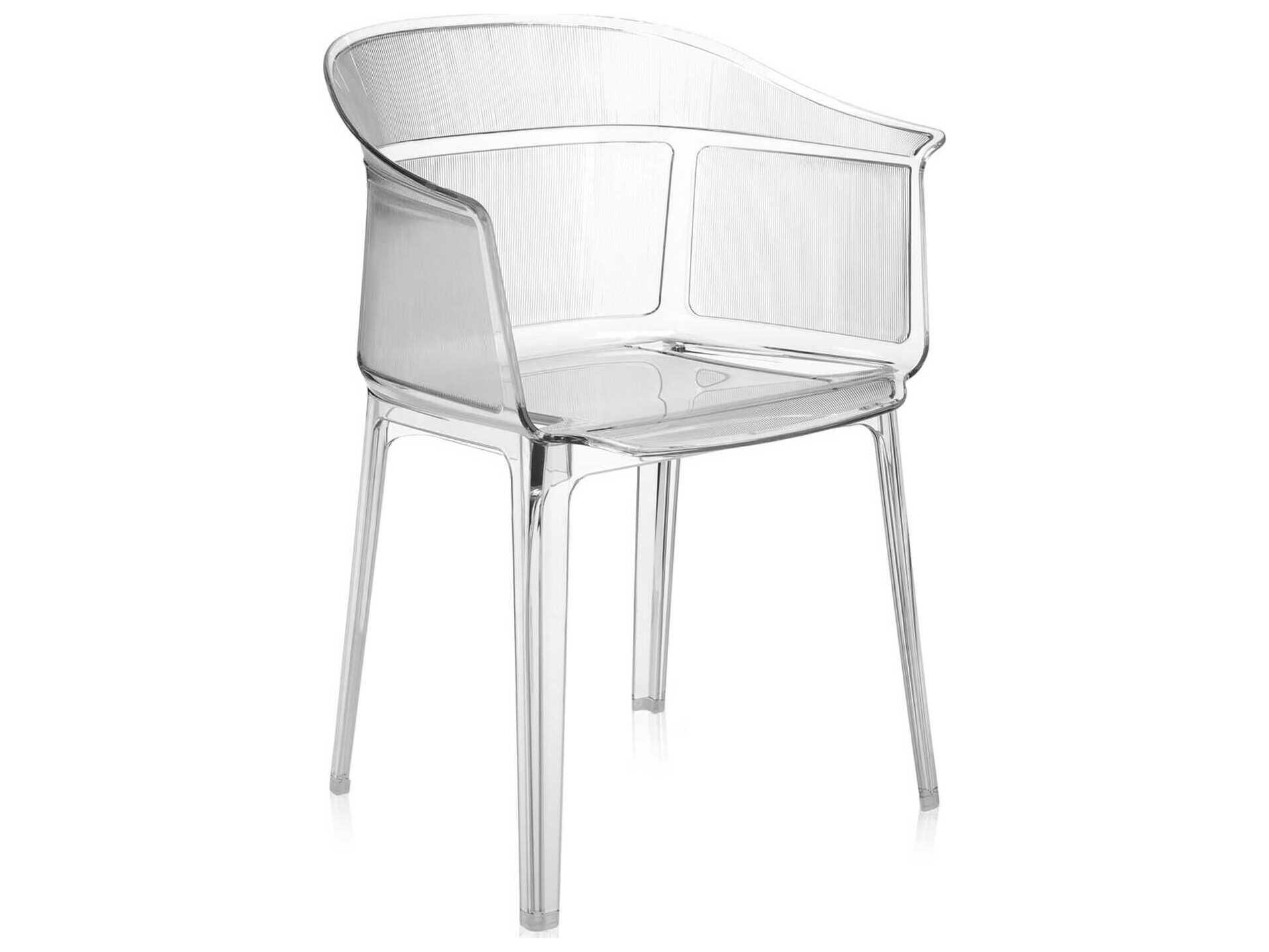 Kartell Outdoor Papyrus Crystal Resin Dining Arm Chair  (Sold in 2)