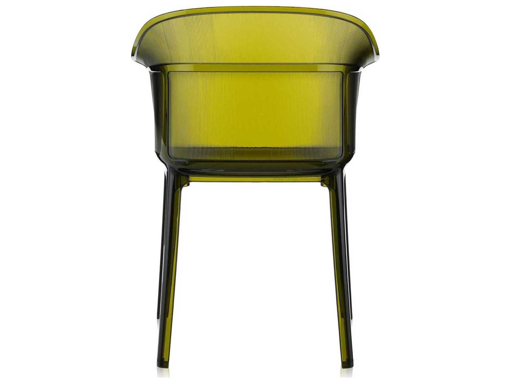 Kartell Outdoor Papyrus Olive Green Resin Dining Arm Chair  (Sold in 2)