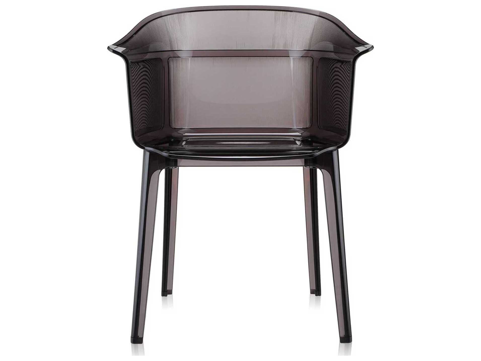 Kartell Outdoor Papyrus Smoke Brown Resin Dining Arm Chair  (Sold in 2)