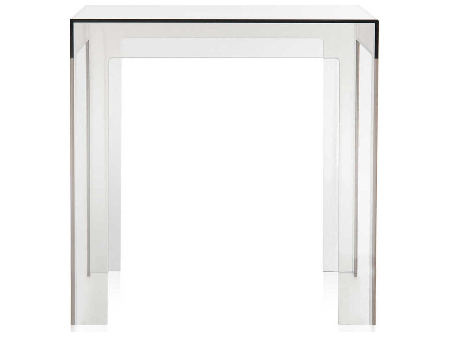 Kartell Outdoor Jolly Transparent Light Smoke Resin Square End Table