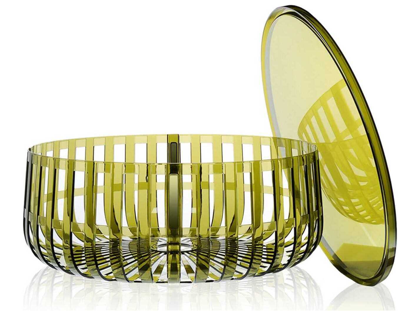 Kartell Outdoor Panier Green Transparent Round Storage Coffee Table
