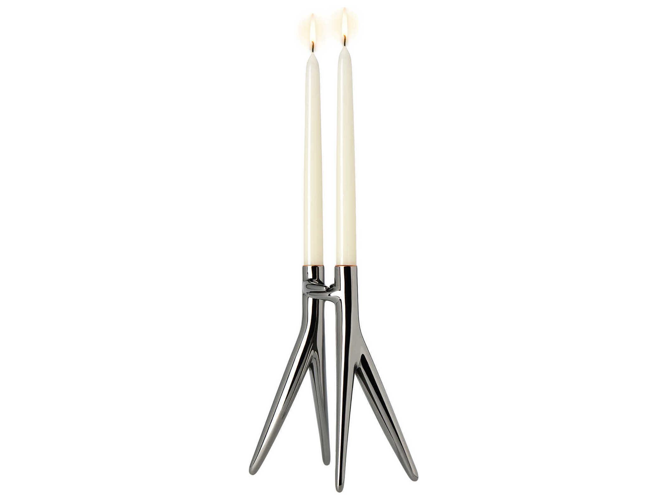 Kartell Abbracciaio Gun Metal Candle Holder