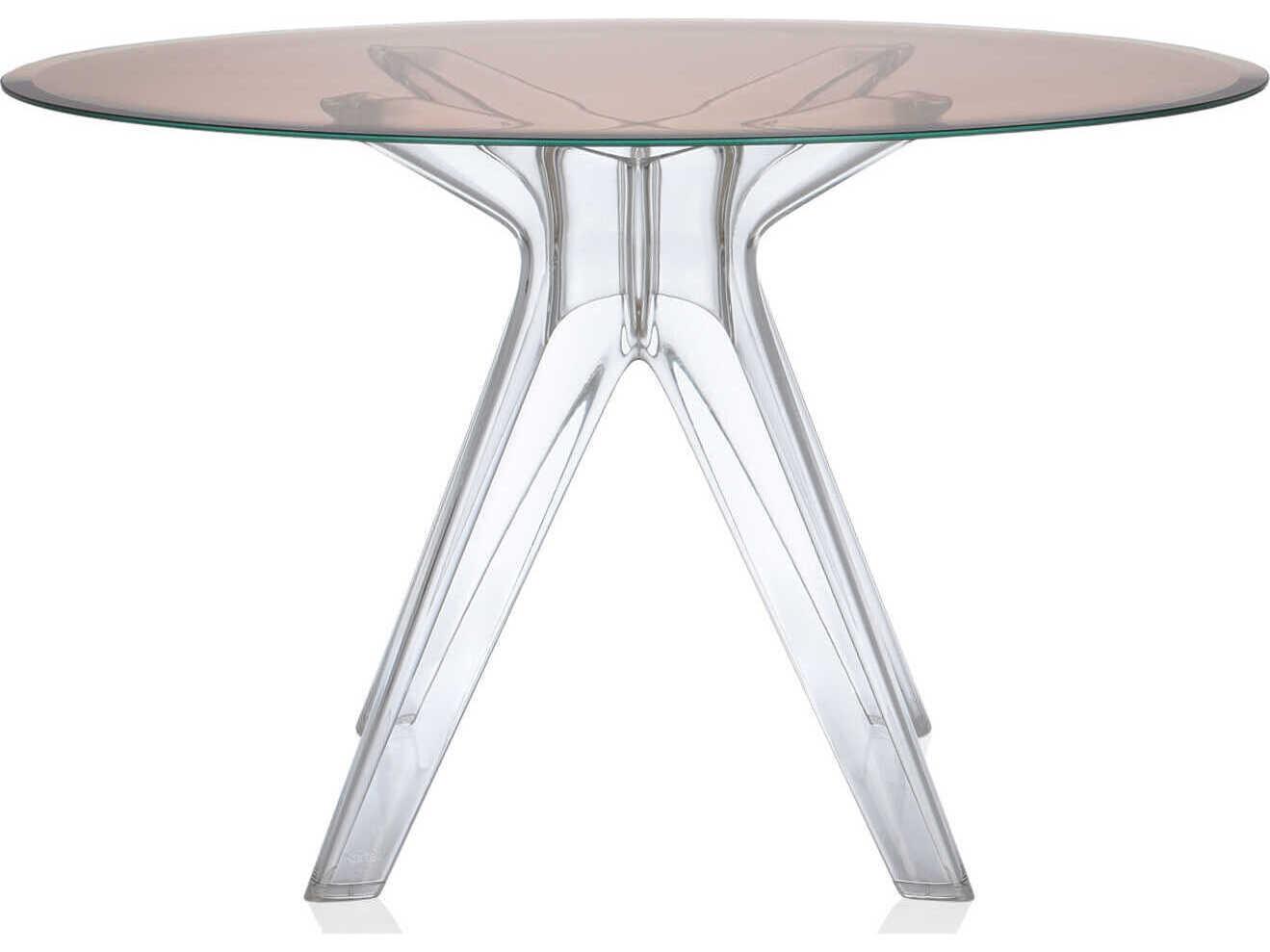 Kartell Sir Gio Round Plastic Pink Transparent Dining Table