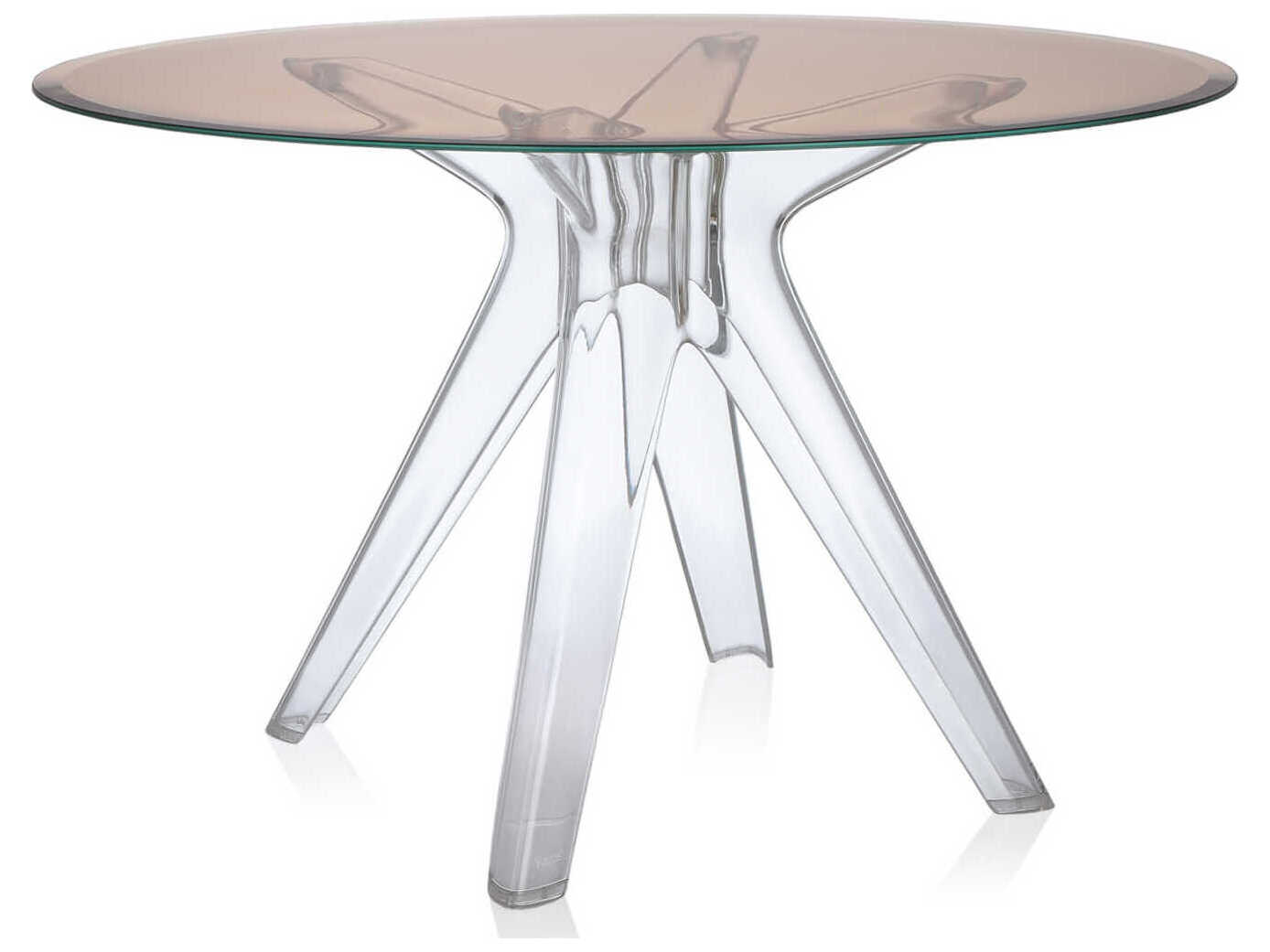 Kartell Sir Gio Round Plastic Pink Transparent Dining Table